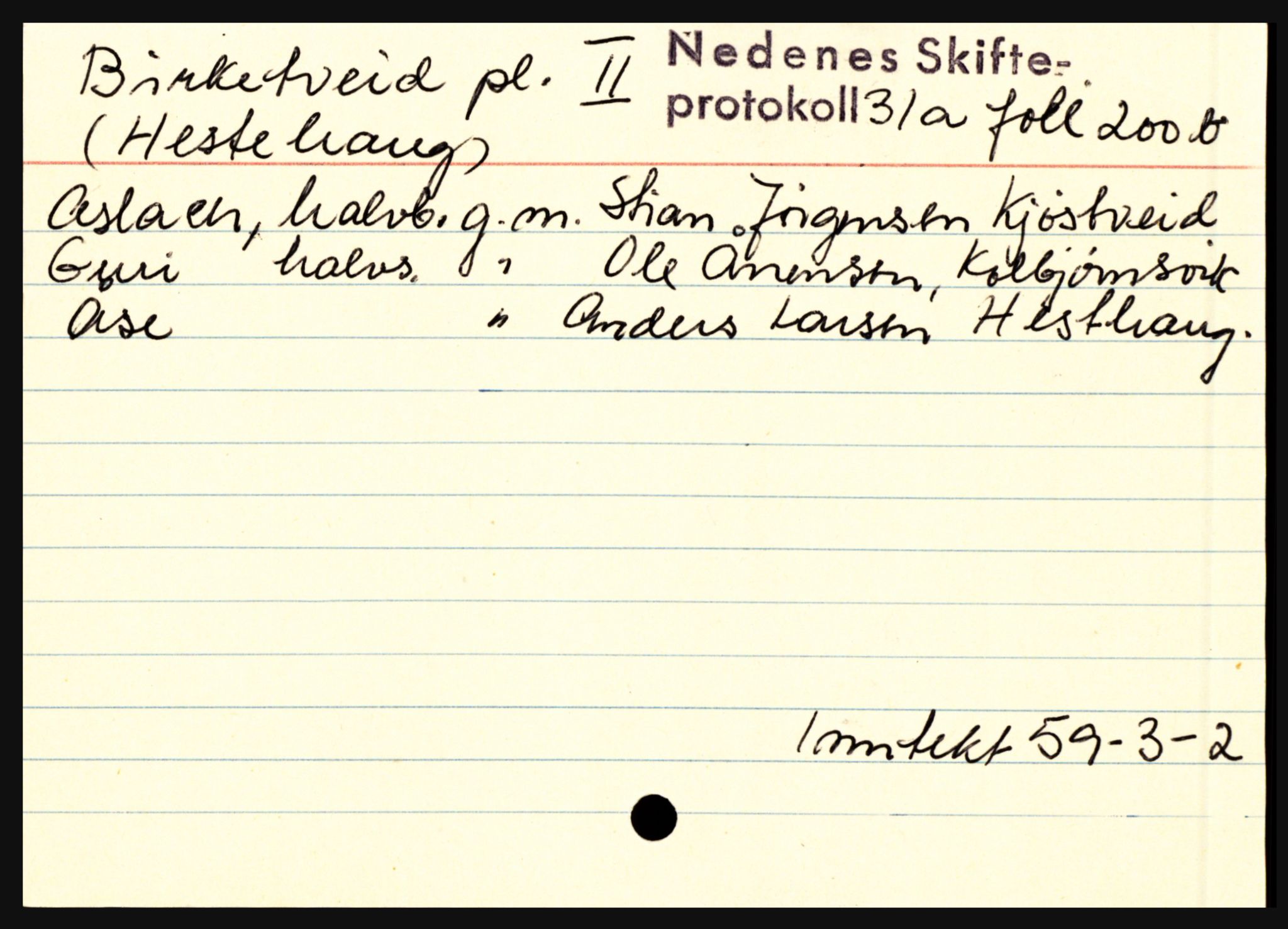 Nedenes sorenskriveri før 1824, AV/SAK-1221-0007/H, p. 2707