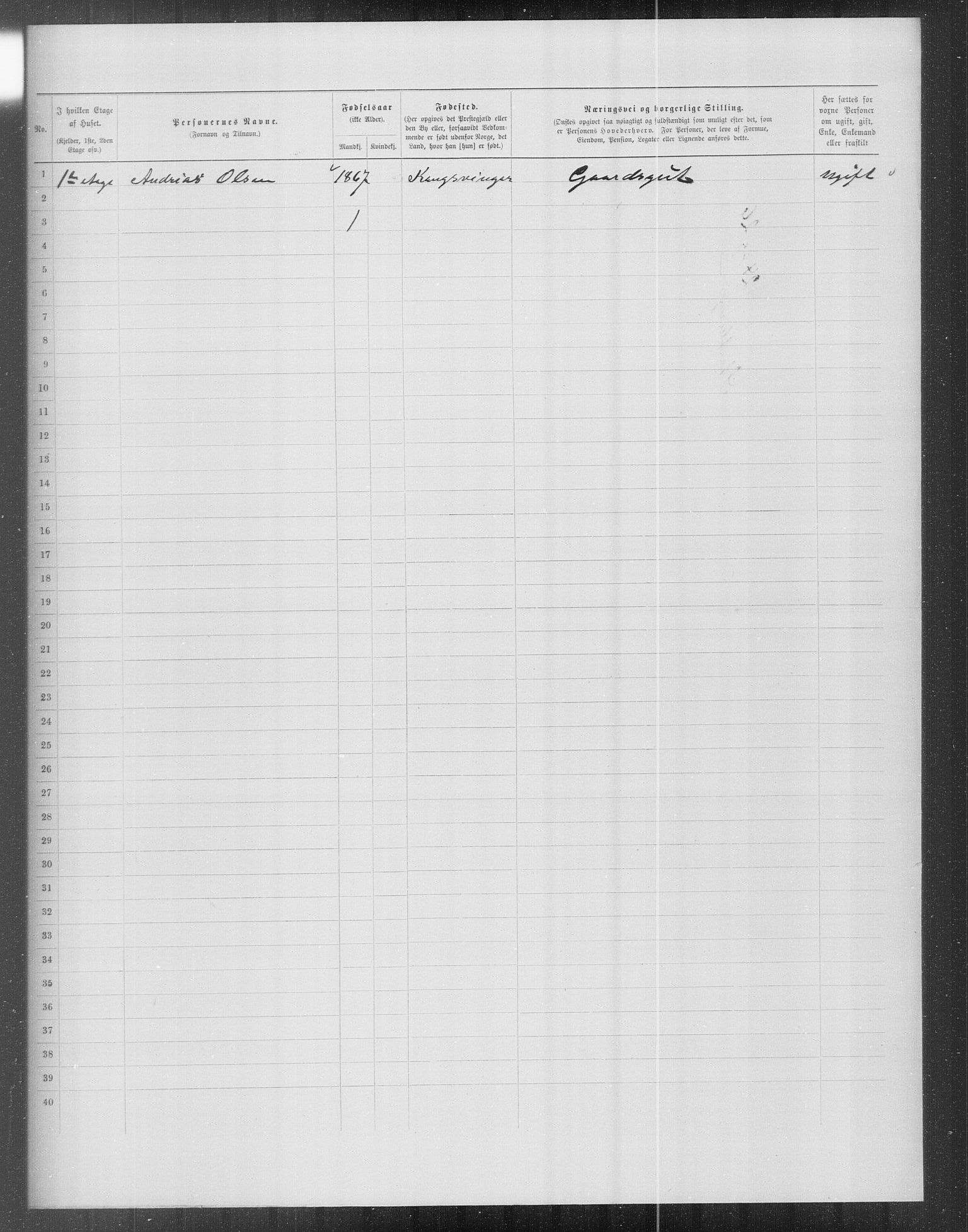 OBA, Municipal Census 1899 for Kristiania, 1899, p. 13445