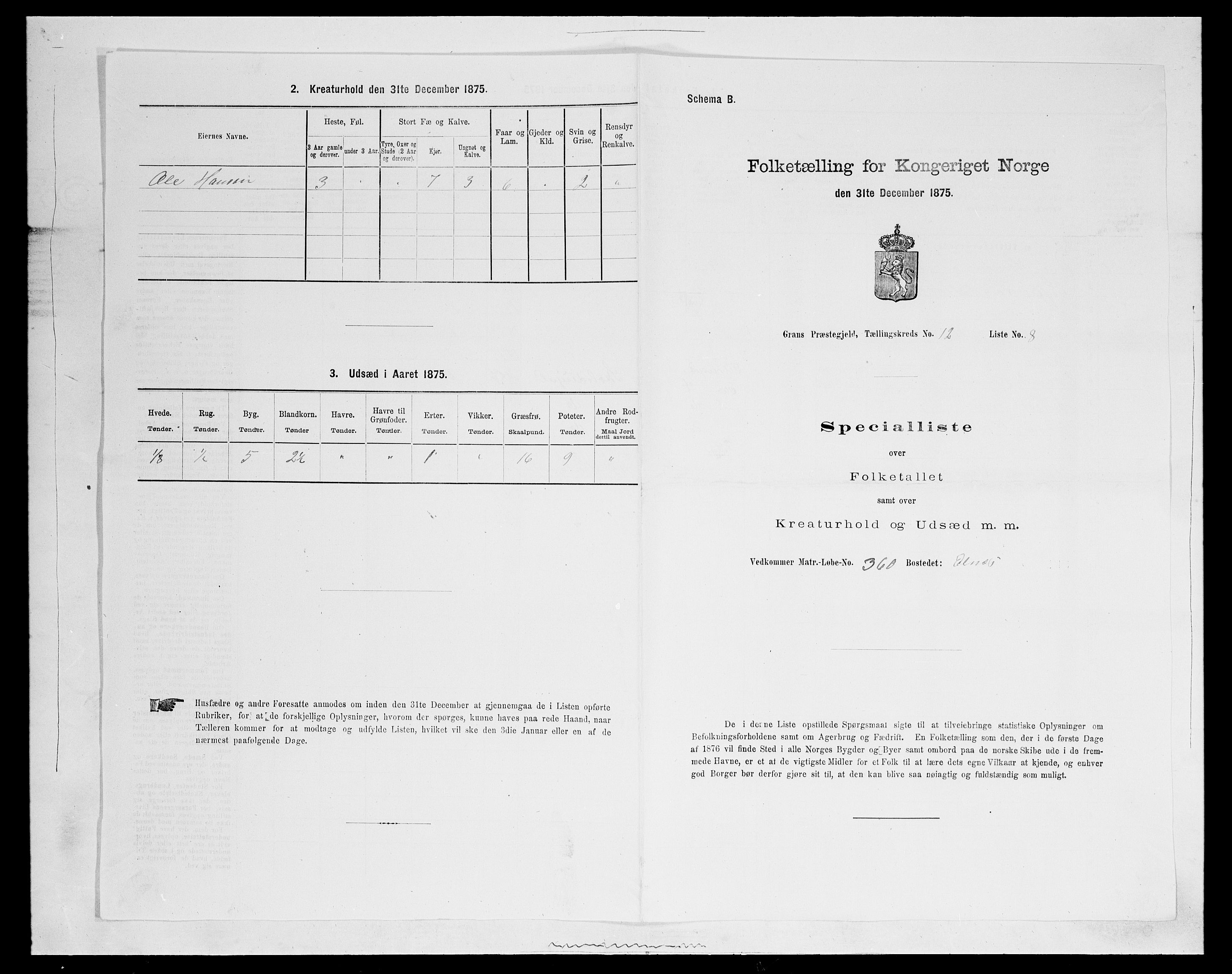 SAH, 1875 census for 0534P Gran, 1875, p. 2255