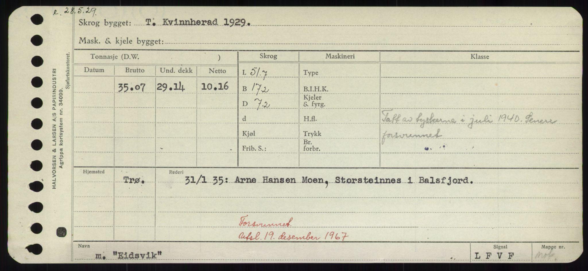 Sjøfartsdirektoratet med forløpere, Skipsmålingen, RA/S-1627/H/Hd/L0009: Fartøy, E, p. 137