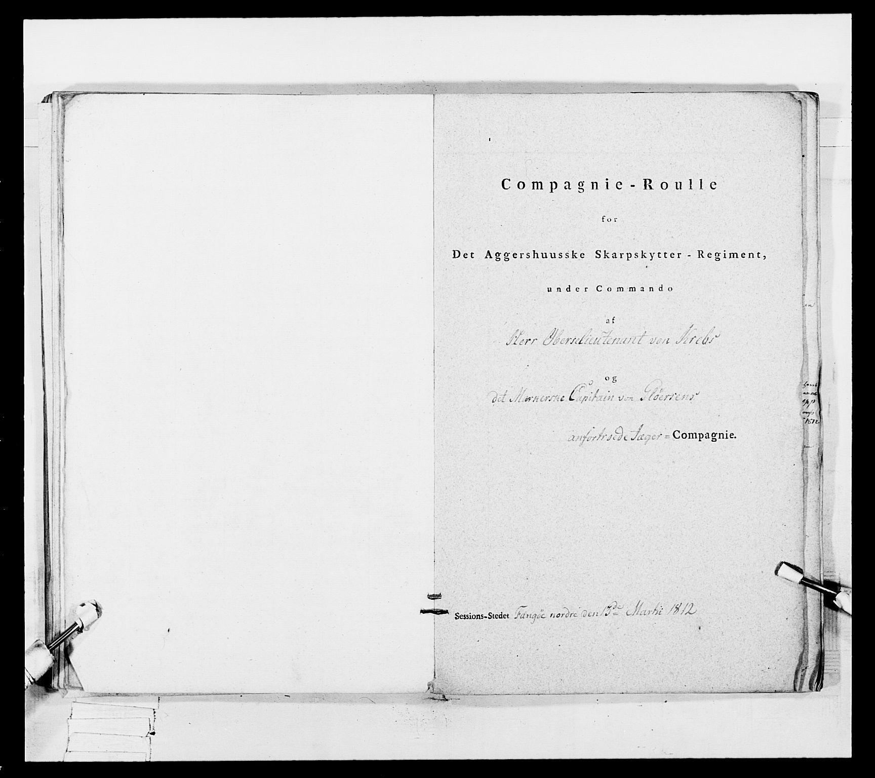 Generalitets- og kommissariatskollegiet, Det kongelige norske kommissariatskollegium, AV/RA-EA-5420/E/Eh/L0050: Akershusiske skarpskytterregiment, 1812, p. 631