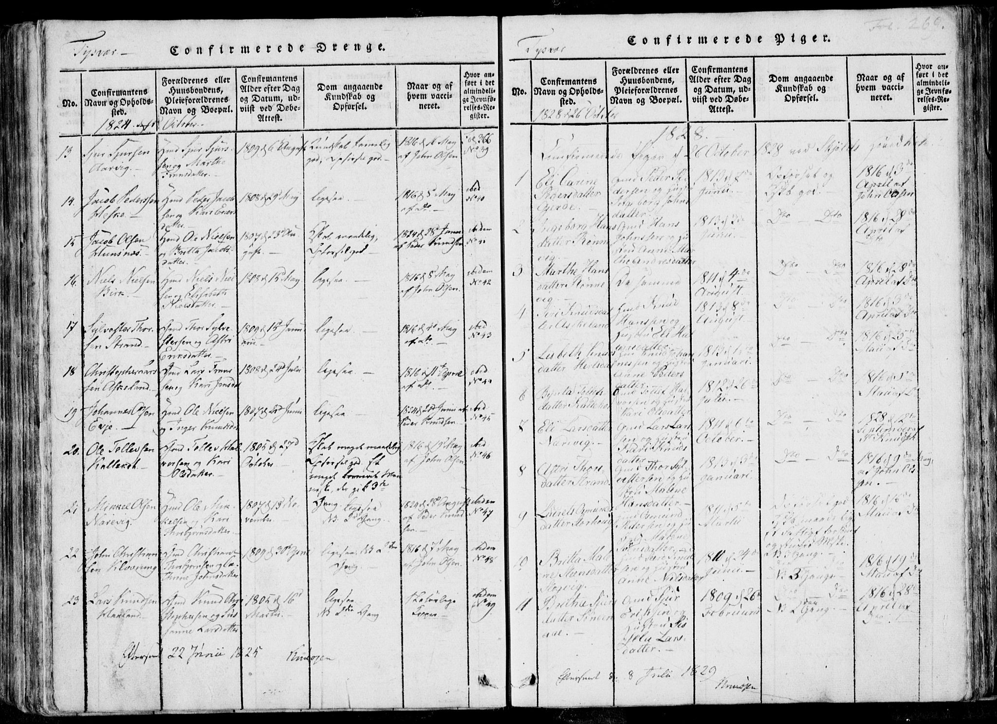 Skjold sokneprestkontor, SAST/A-101847/H/Ha/Haa/L0004: Parish register (official) no. A 4 /1, 1815-1830, p. 269
