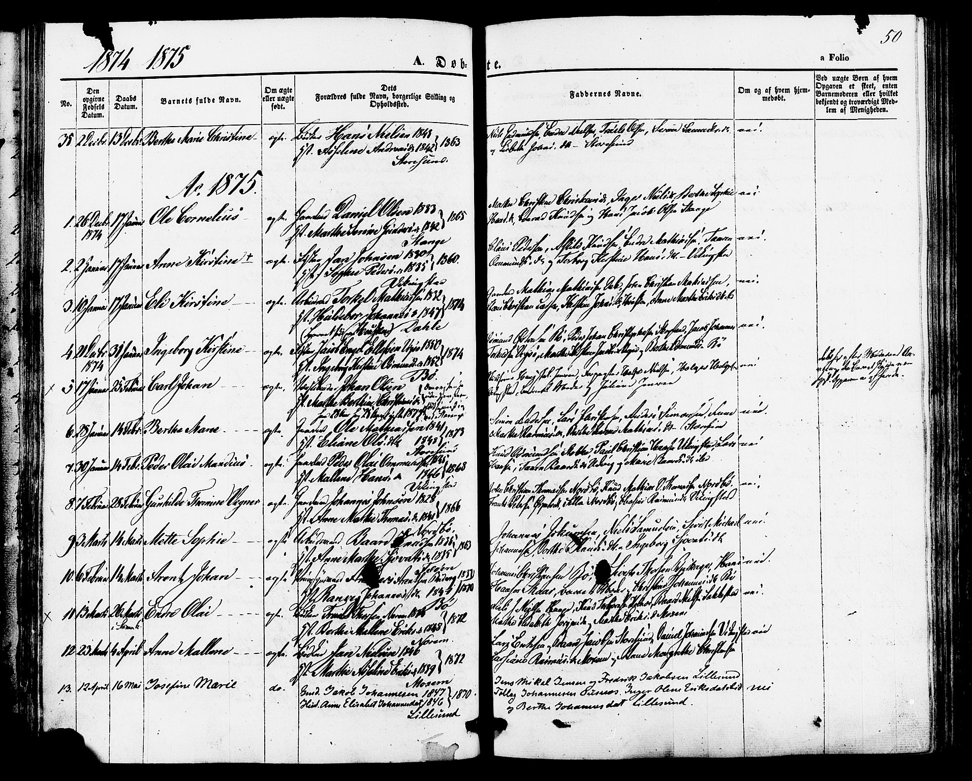 Torvastad sokneprestkontor, AV/SAST-A -101857/H/Ha/Haa/L0010: Parish register (official) no. A 10, 1857-1878, p. 50