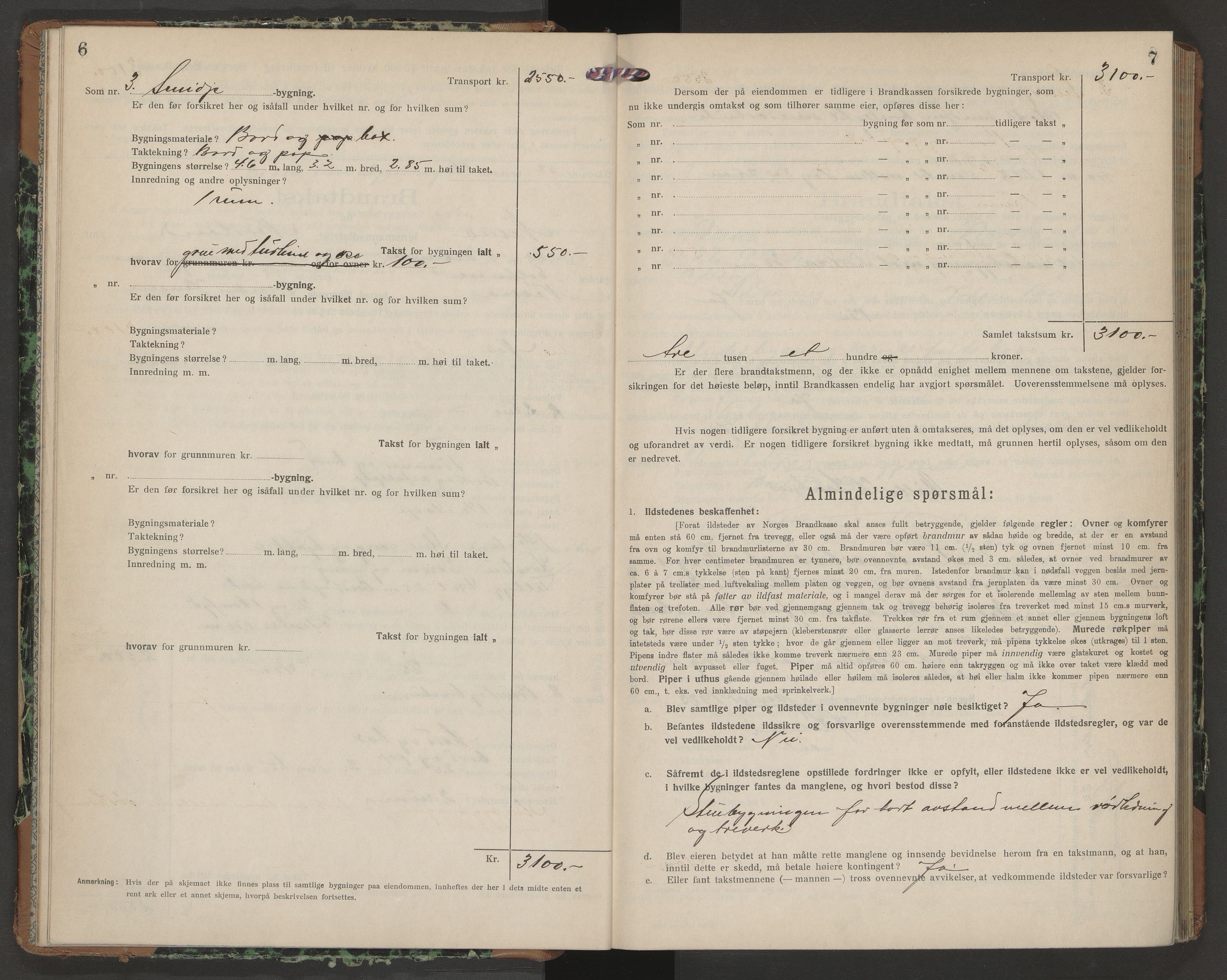 Norges Brannkasse Nesna, AV/SAT-A-5575/Fb/L0006: Branntakstprotokoll, 1922-1926