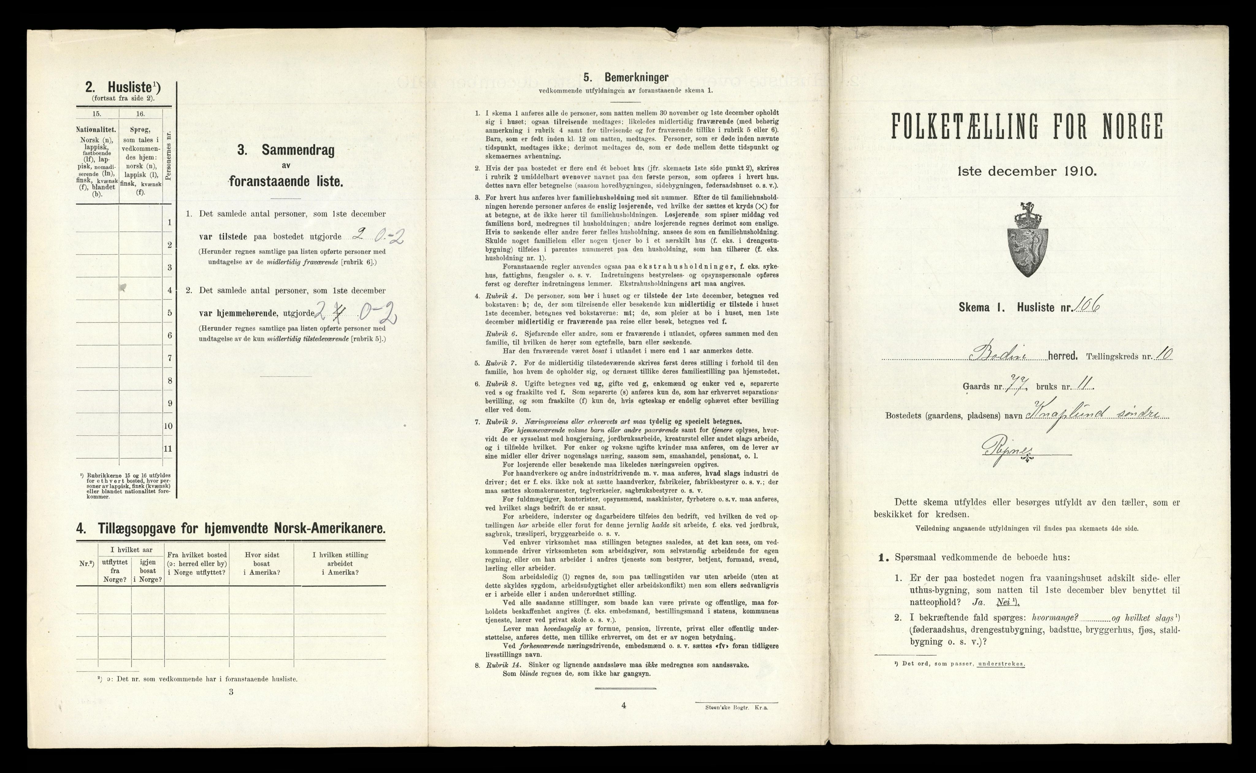 RA, 1910 census for Bodin, 1910, p. 1349