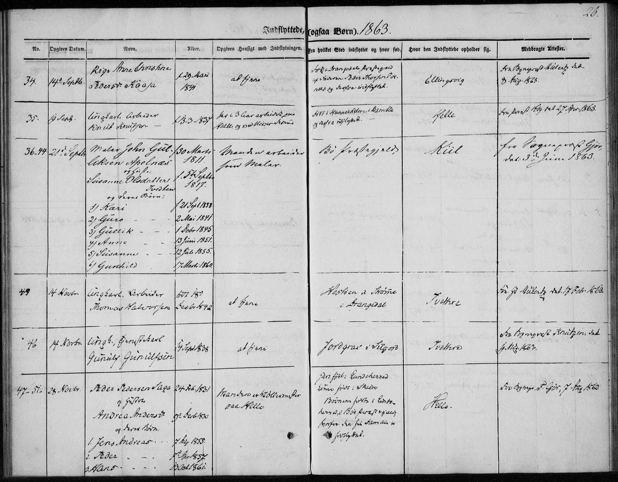 Sannidal kirkebøker, SAKO/A-296/F/Fa/L0013: Parish register (official) no. 13, 1854-1873, p. 26