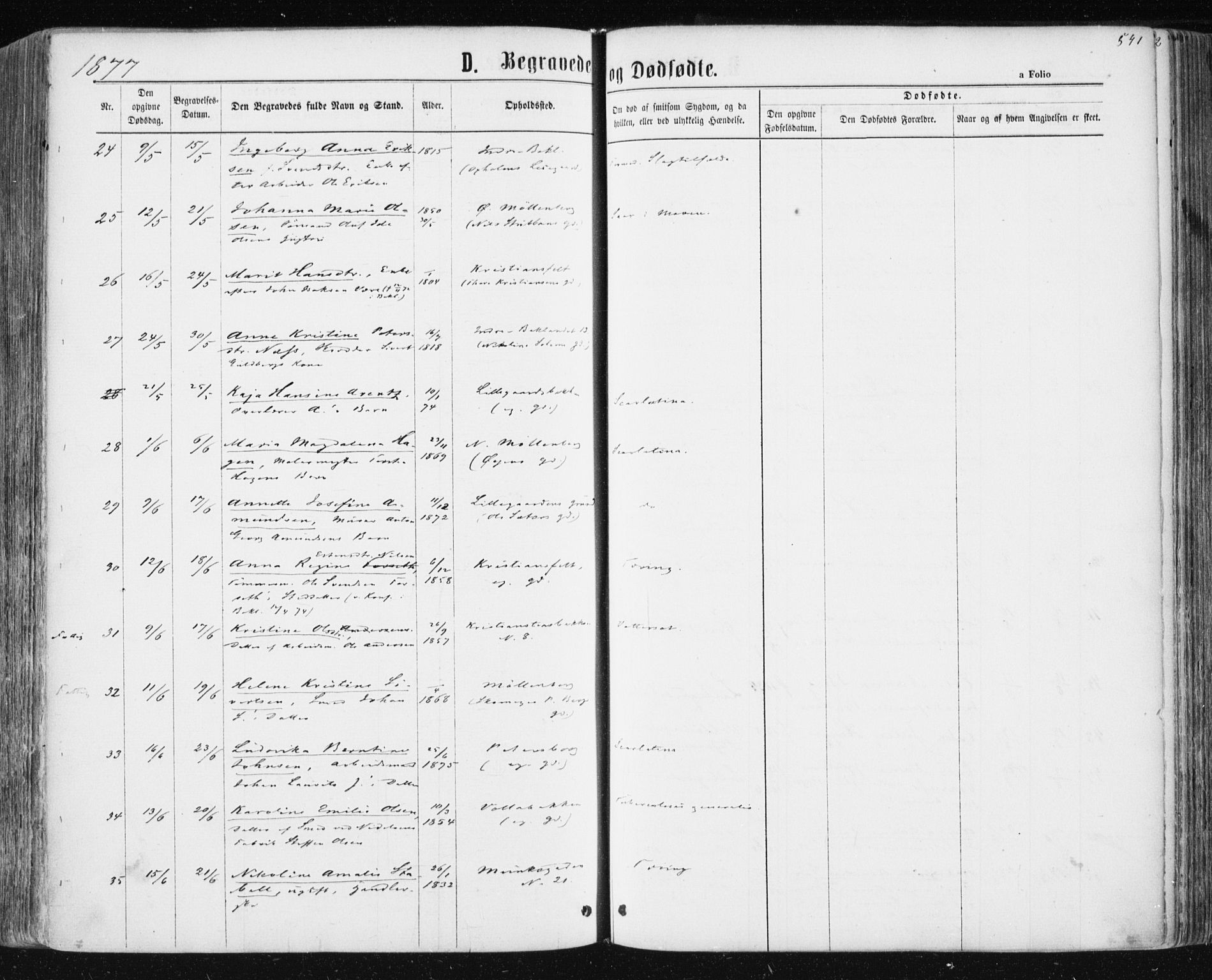 Ministerialprotokoller, klokkerbøker og fødselsregistre - Sør-Trøndelag, AV/SAT-A-1456/604/L0186: Parish register (official) no. 604A07, 1866-1877, p. 541