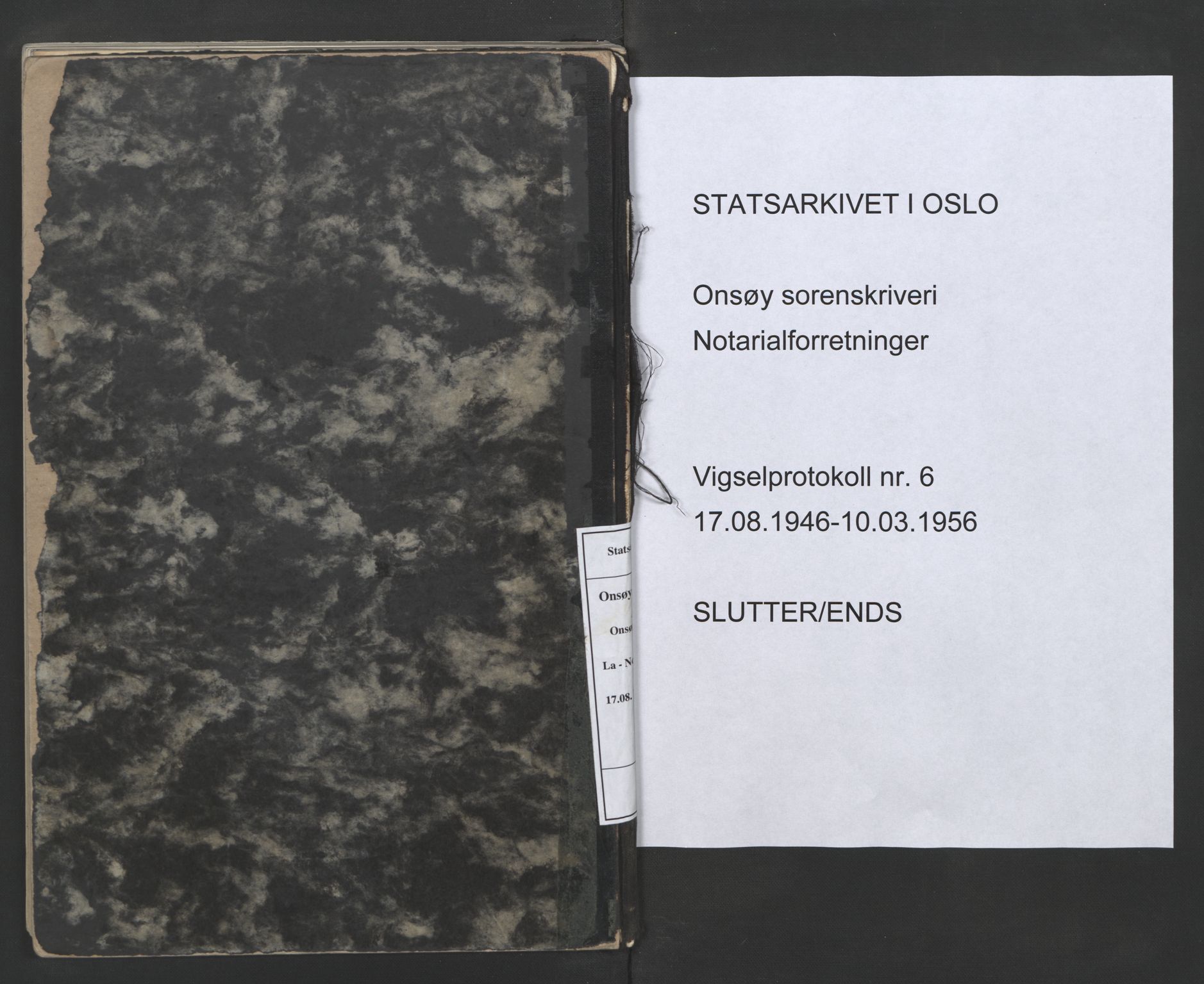 Onsøy sorenskriveri, AV/SAO-A-10474/L/La/L0006: Vigselsbok, 1946-1956