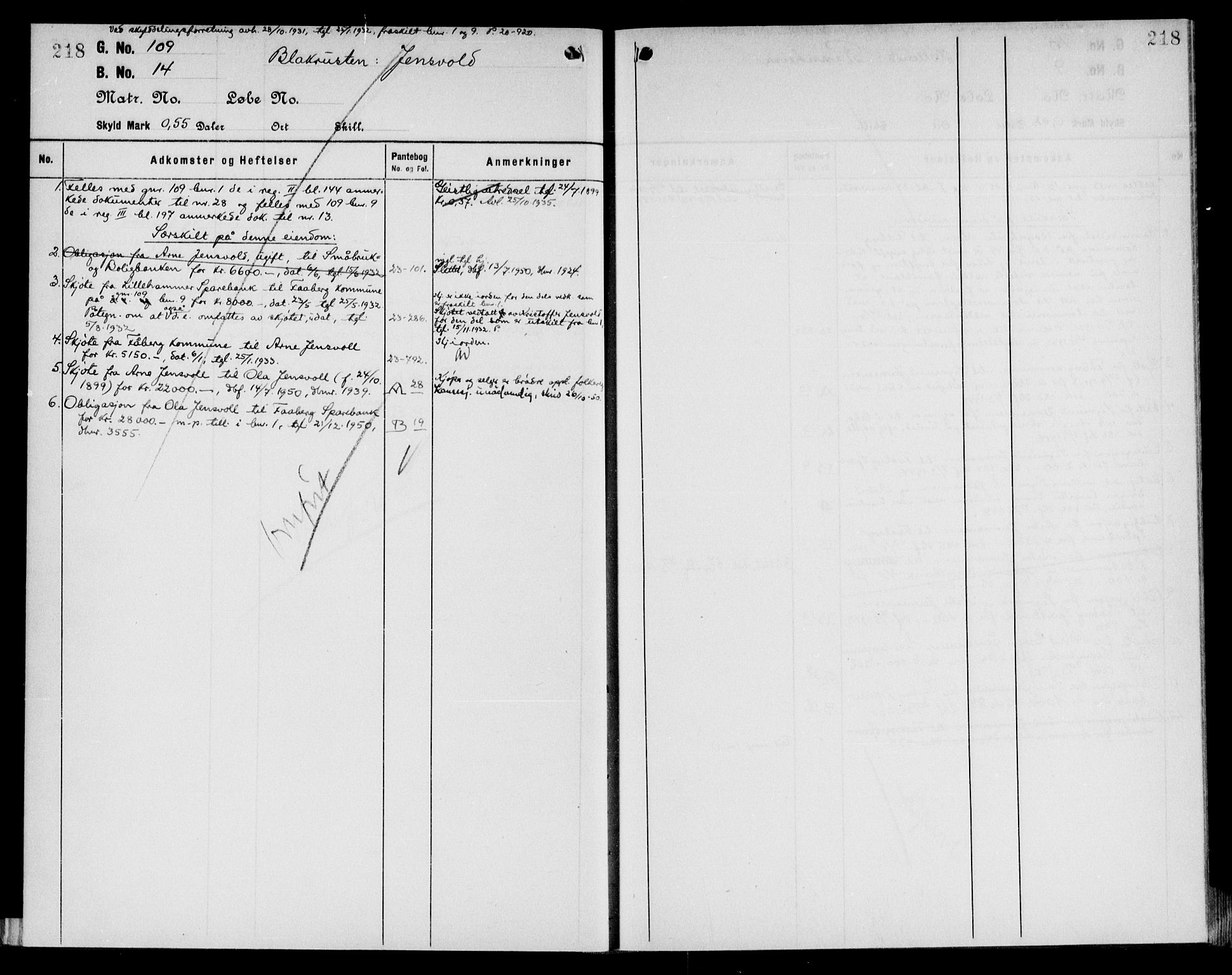 Sør-Gudbrandsdal tingrett, AV/SAH-TING-004/H/Ha/Hae/L0005: Mortgage register no. 3.5, 1924-1954, p. 218