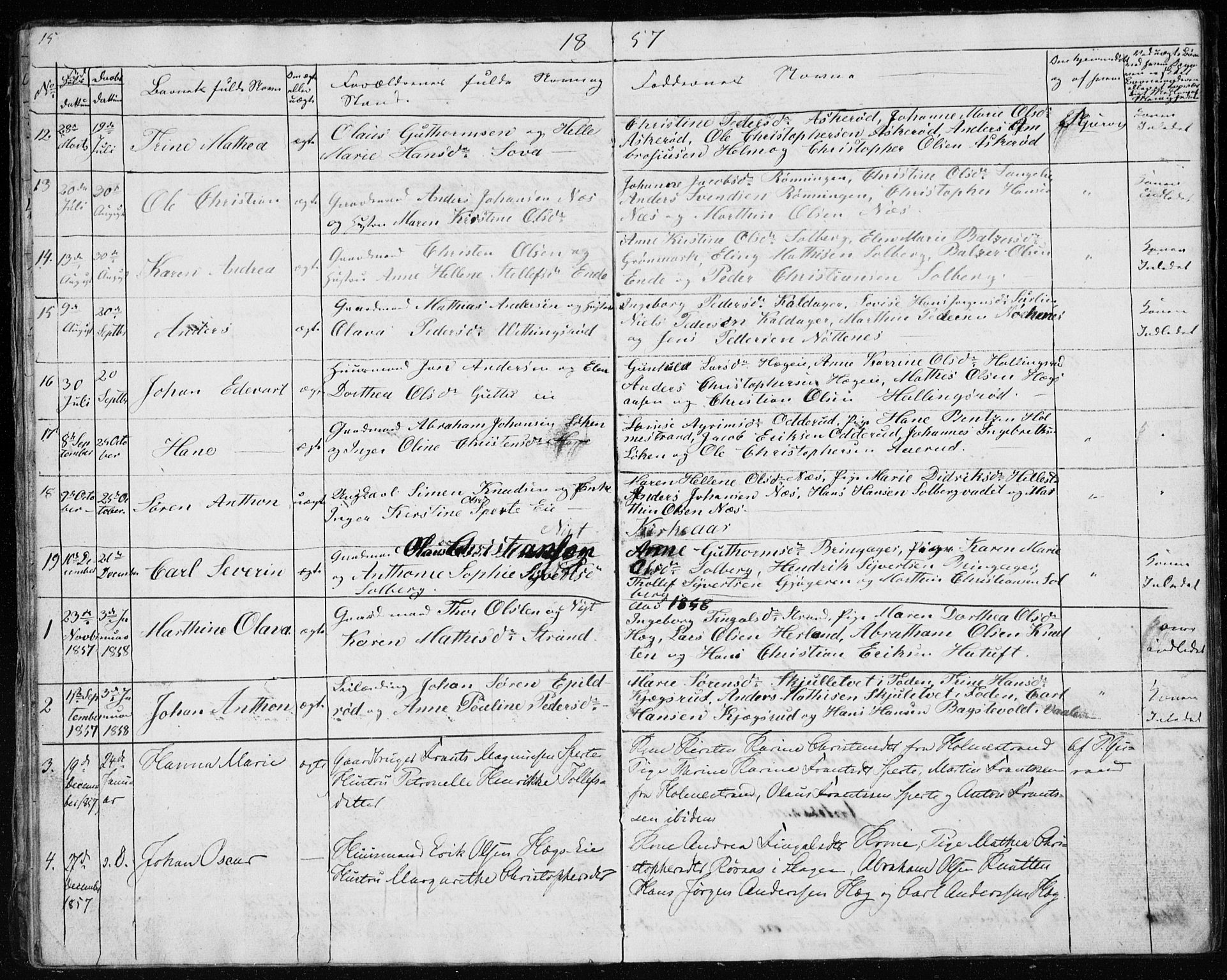 Botne kirkebøker, AV/SAKO-A-340/G/Gb/L0001: Parish register (copy) no. II 1, 1848-1860, p. 15