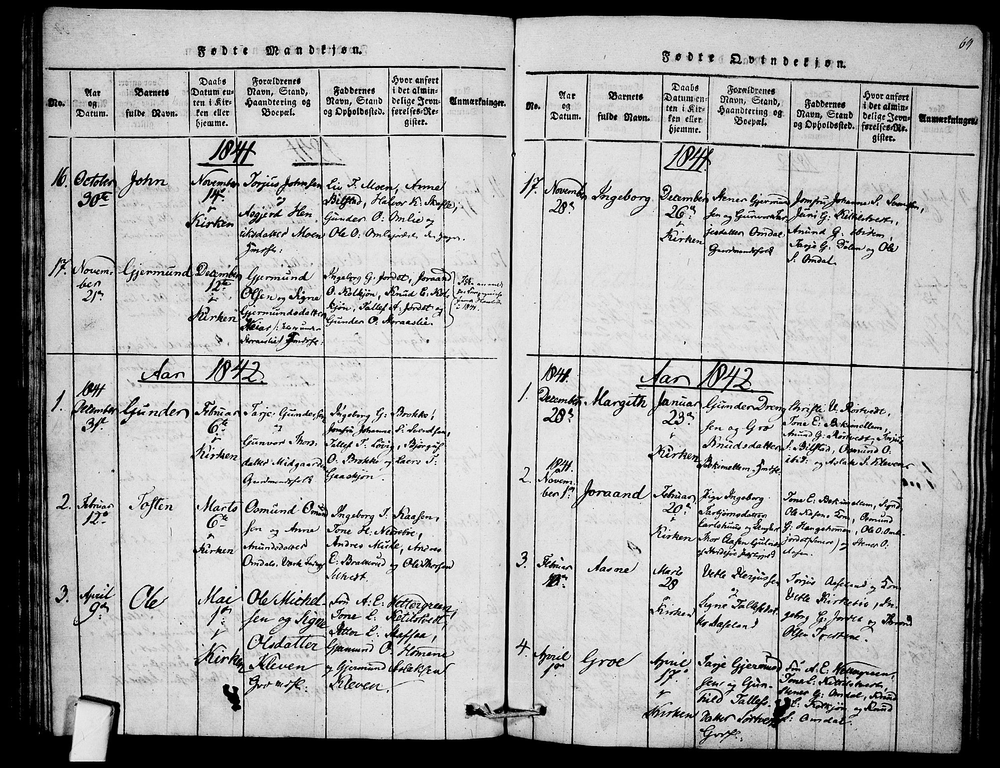 Mo kirkebøker, SAKO/A-286/F/Fb/L0001: Parish register (official) no. II 1, 1814-1844, p. 64