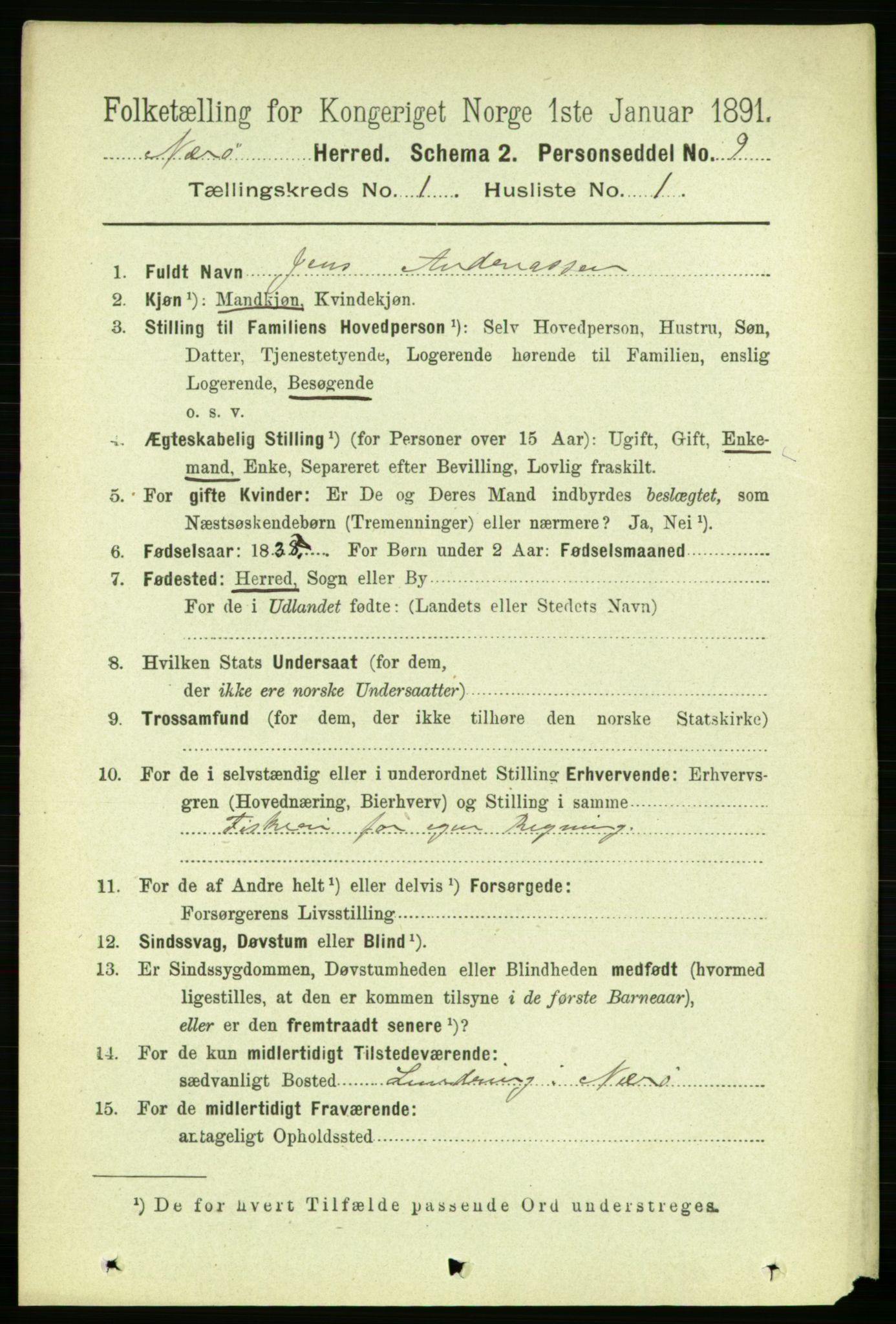 RA, 1891 census for 1751 Nærøy, 1891, p. 87