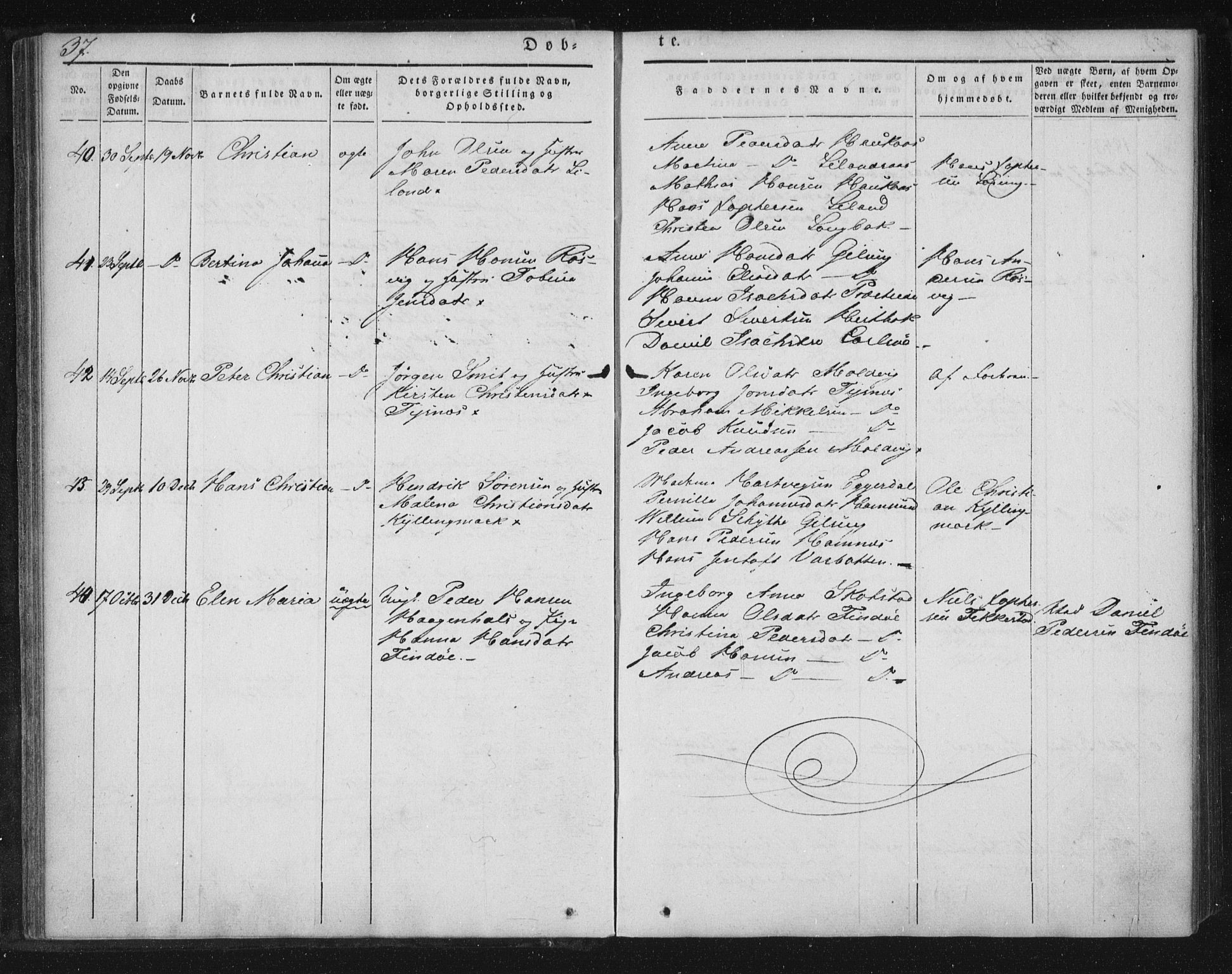 Ministerialprotokoller, klokkerbøker og fødselsregistre - Nordland, AV/SAT-A-1459/859/L0843: Parish register (official) no. 859A03, 1840-1848, p. 37