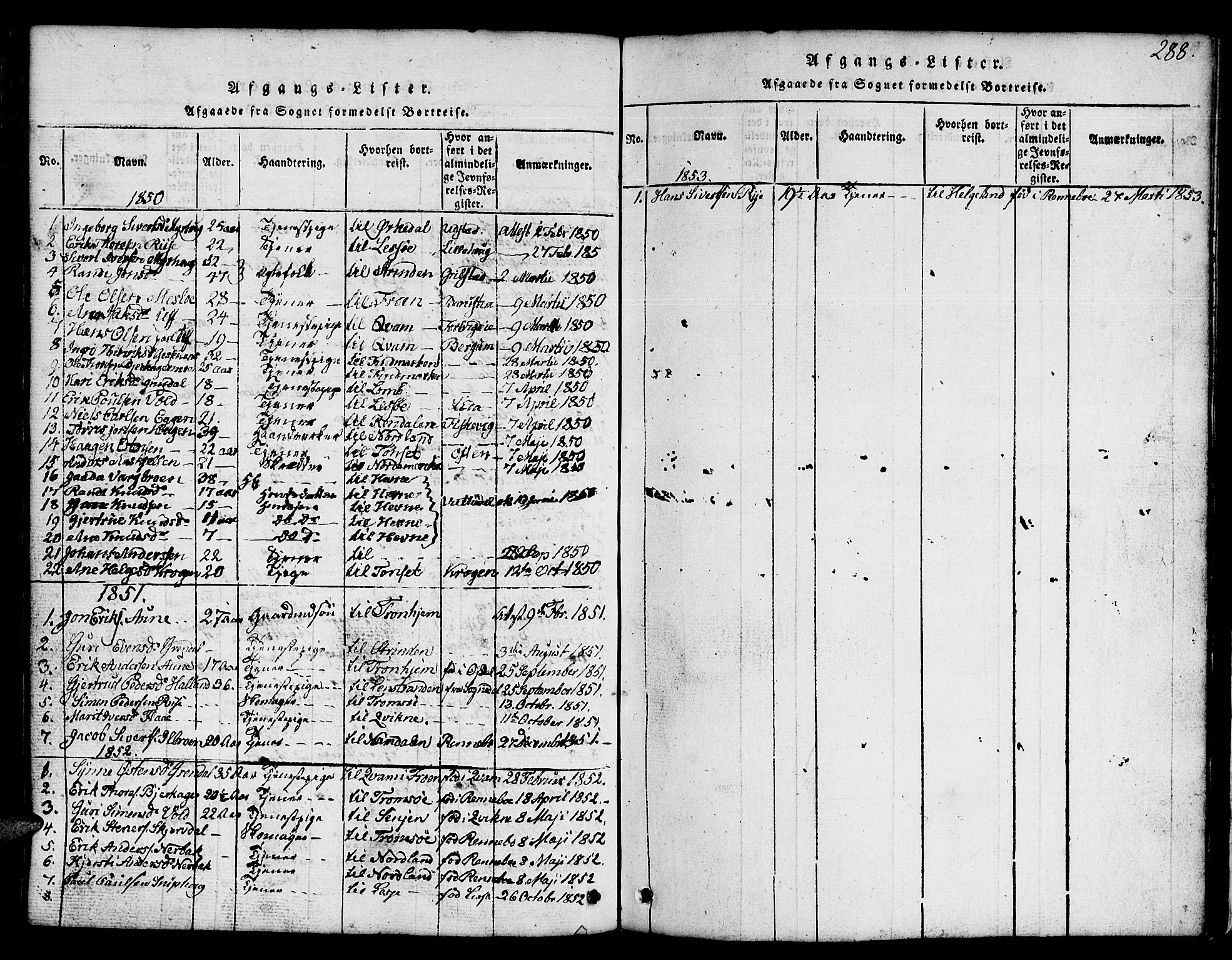 Ministerialprotokoller, klokkerbøker og fødselsregistre - Sør-Trøndelag, AV/SAT-A-1456/674/L0874: Parish register (copy) no. 674C01, 1816-1860, p. 288