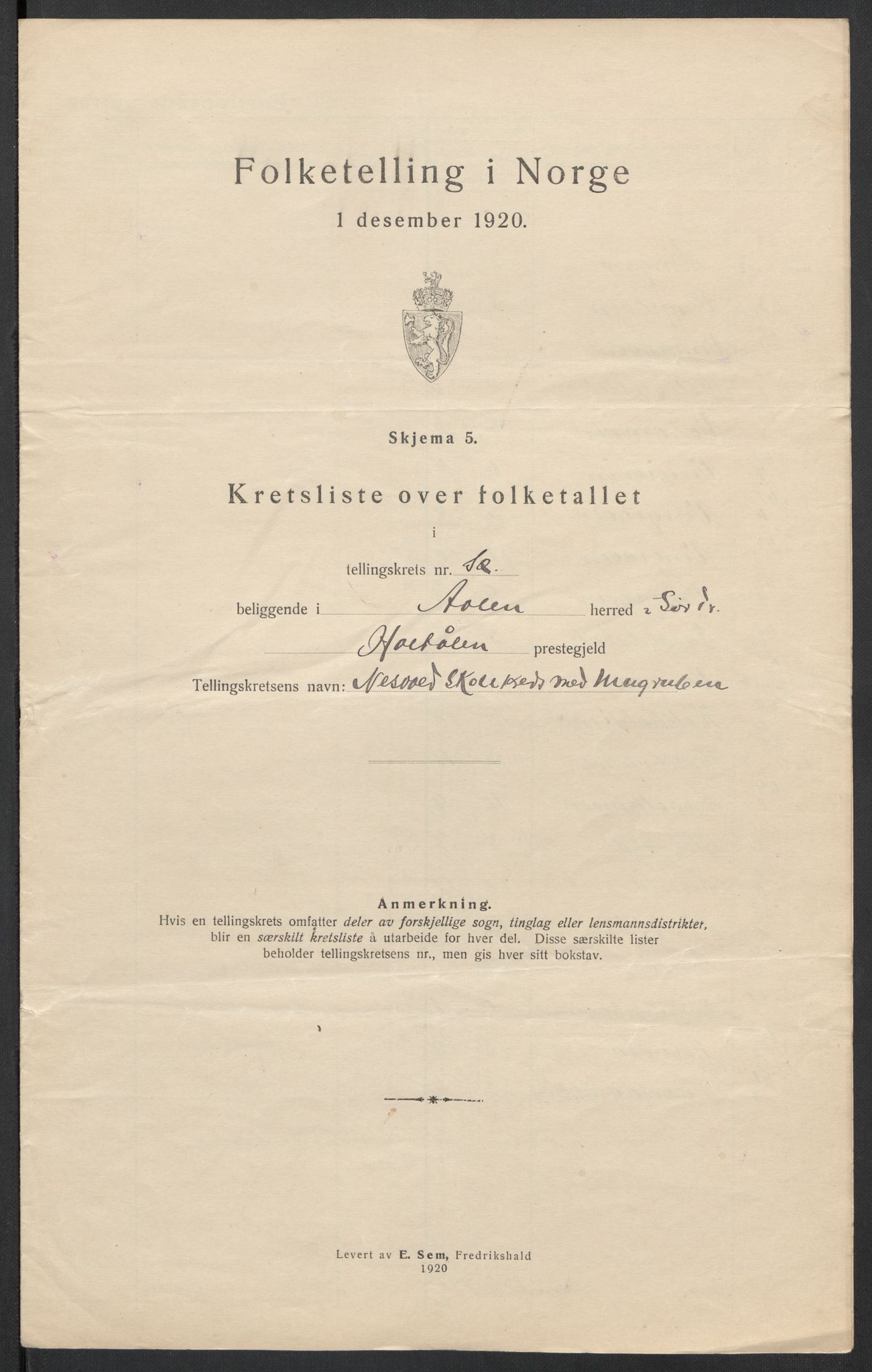 SAT, 1920 census for Ålen, 1920, p. 39