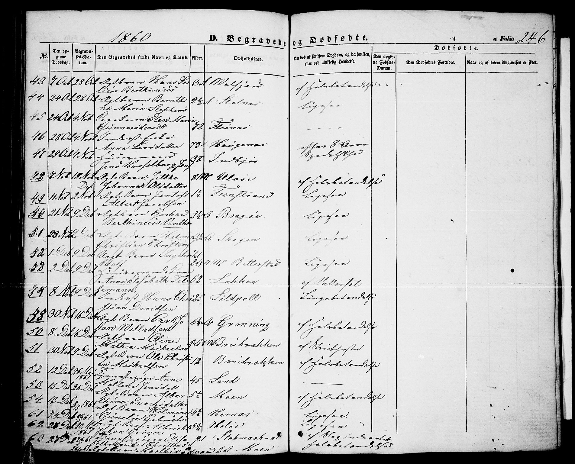 Ministerialprotokoller, klokkerbøker og fødselsregistre - Nordland, AV/SAT-A-1459/888/L1265: Parish register (copy) no. 888C03, 1850-1863, p. 246a