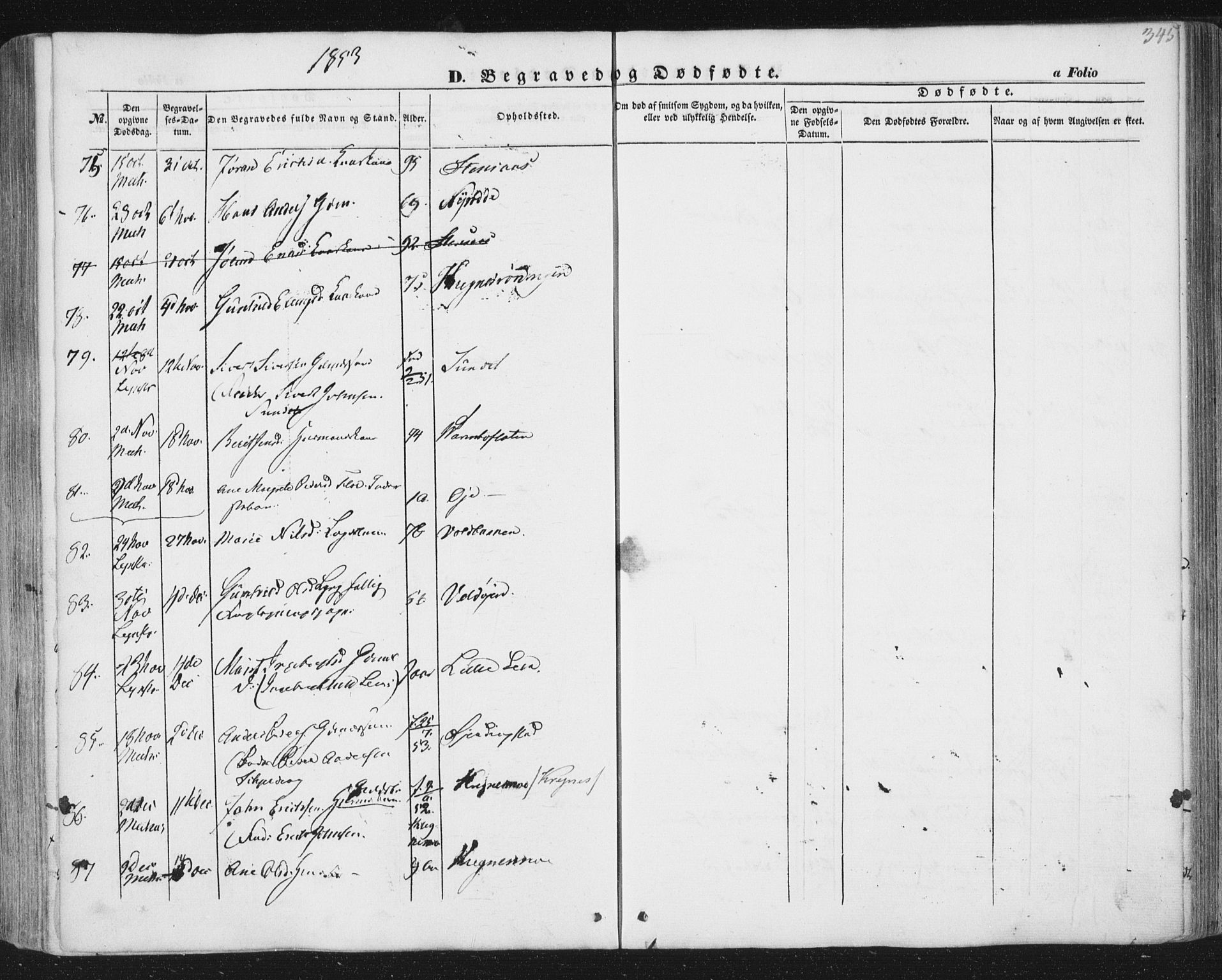 Ministerialprotokoller, klokkerbøker og fødselsregistre - Sør-Trøndelag, AV/SAT-A-1456/691/L1076: Parish register (official) no. 691A08, 1852-1861, p. 345