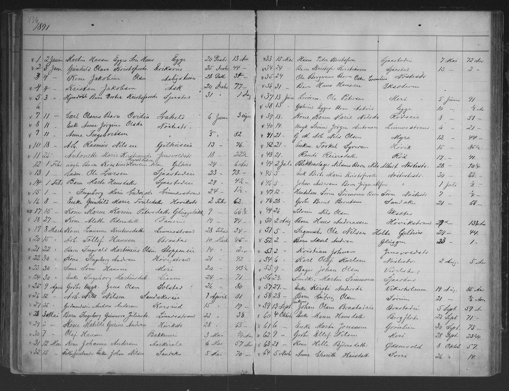 Lier kirkebøker, AV/SAKO-A-230/G/Gb/L0001: Parish register (copy) no. II 1, 1874-1898, p. 436-437