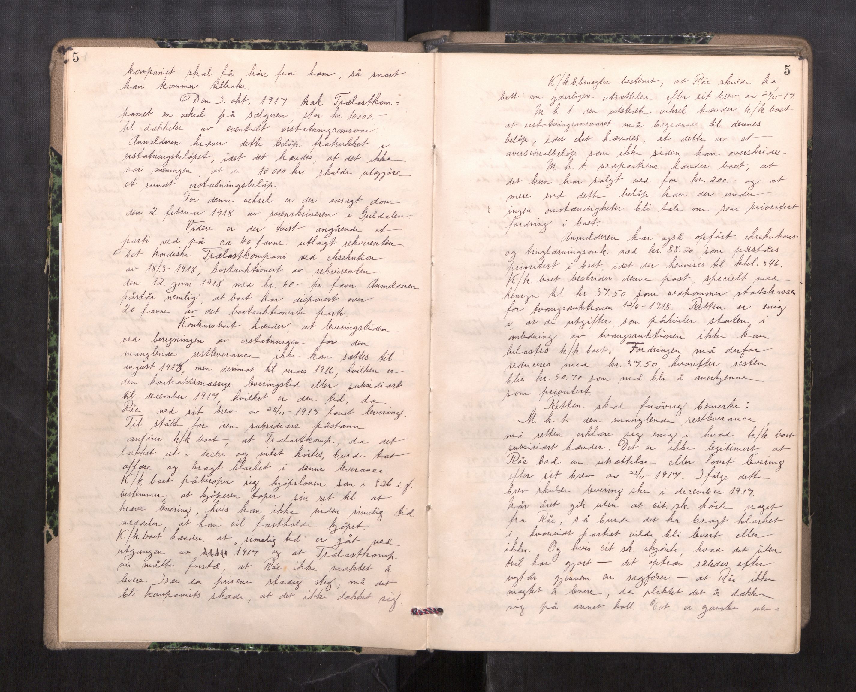 Gauldal sorenskriveri, AV/SAT-A-0014/1/3/3B/L0009: Skiftebehandlingsprotokoll, 1920-1926, p. 5