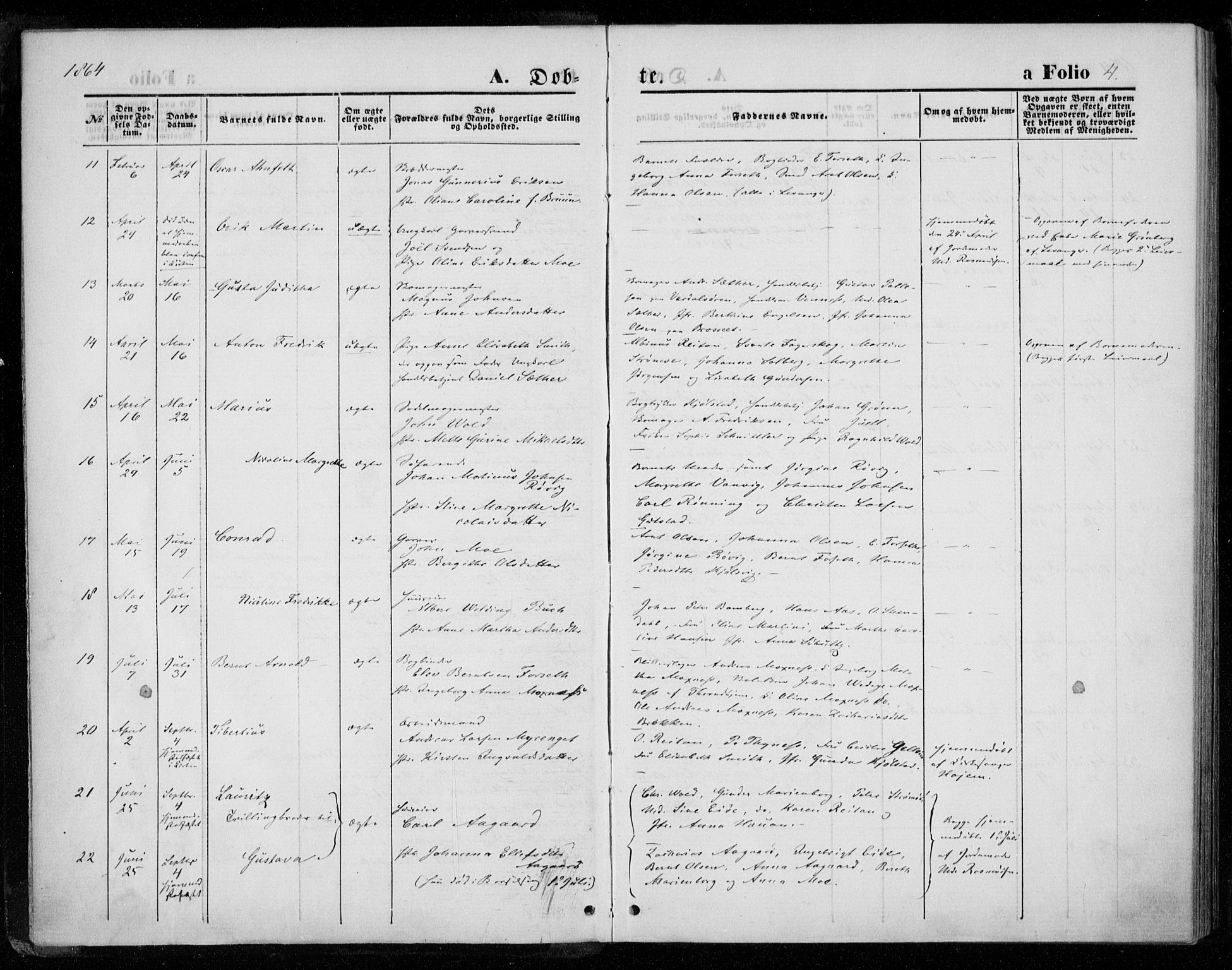 Ministerialprotokoller, klokkerbøker og fødselsregistre - Nord-Trøndelag, SAT/A-1458/720/L0186: Parish register (official) no. 720A03, 1864-1874, p. 4
