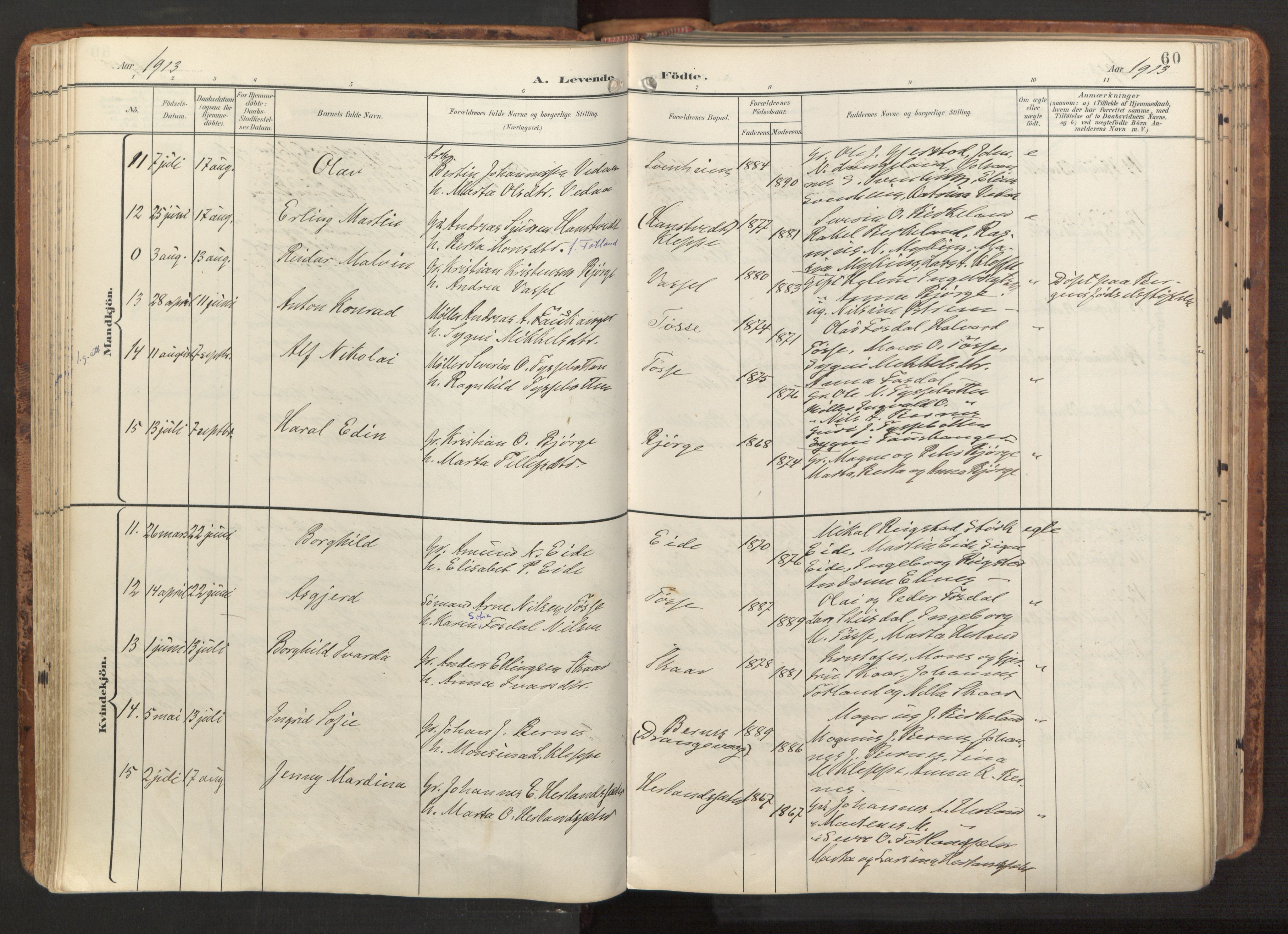 Hosanger sokneprestembete, AV/SAB-A-75801/H/Haa: Parish register (official) no. B 2, 1897-1923, p. 60