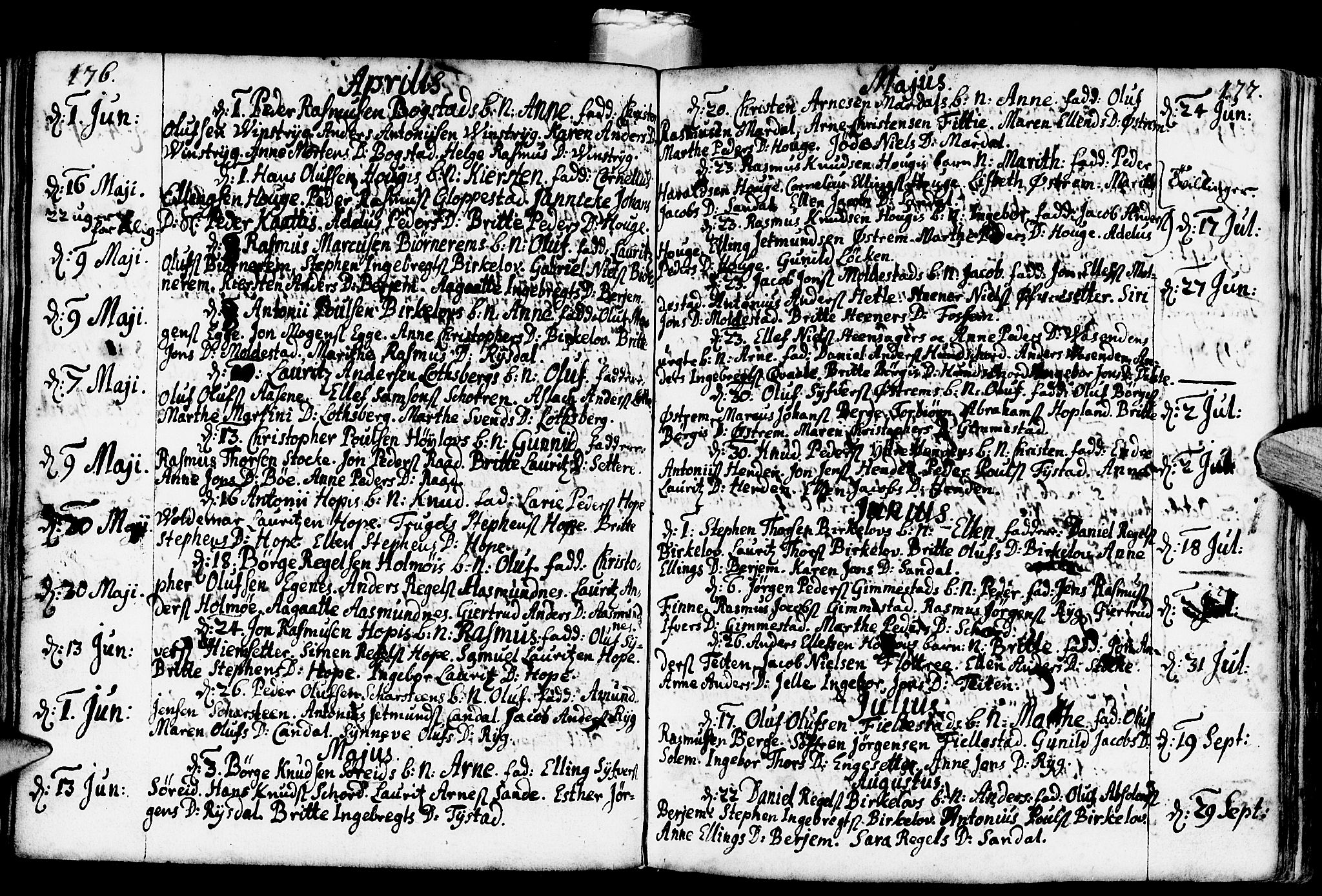 Gloppen sokneprestembete, AV/SAB-A-80101/H/Haa/Haaa/L0001: Parish register (official) no. A 1, 1686-1711, p. 176-177