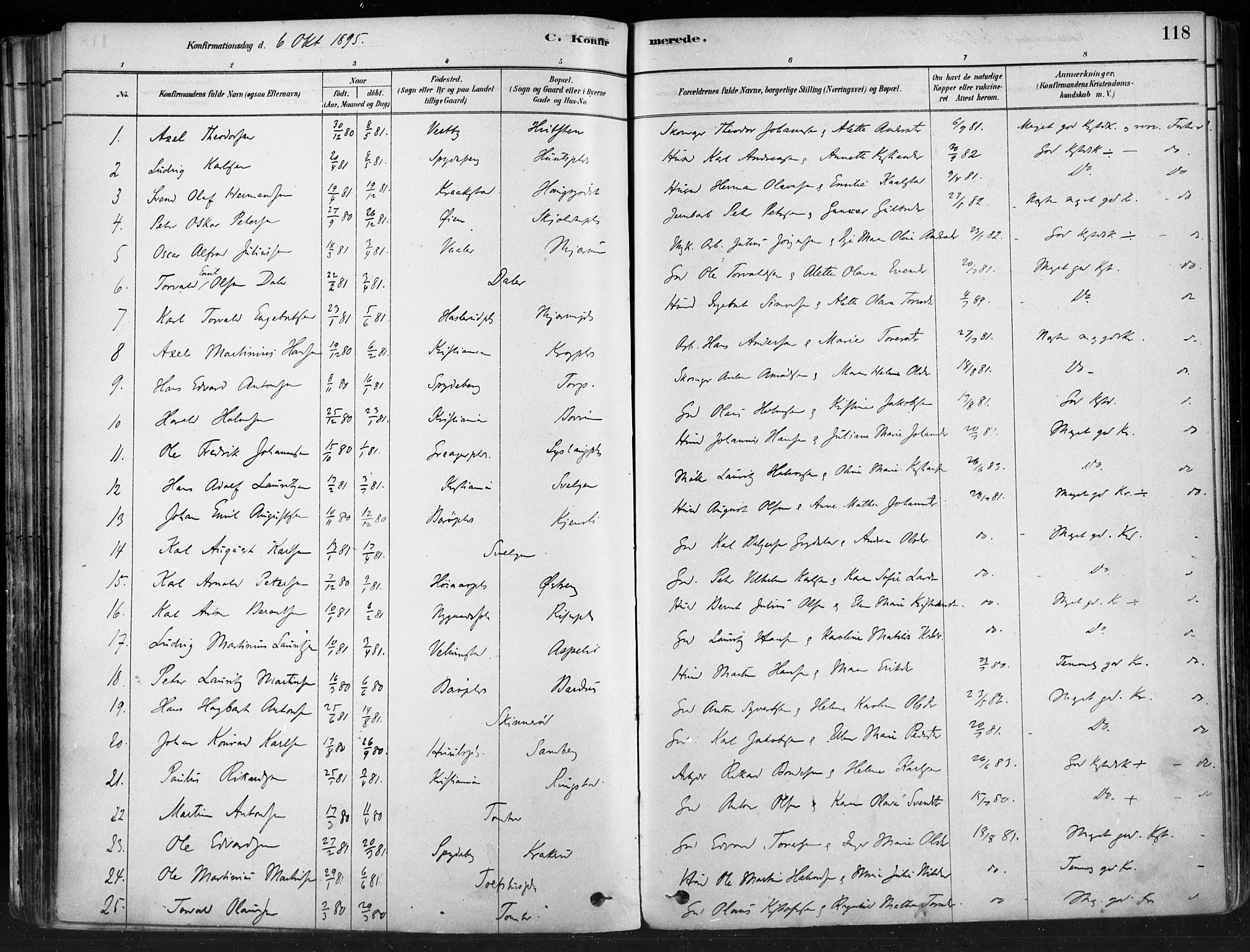 Hobøl prestekontor Kirkebøker, AV/SAO-A-2002/F/Fa/L0005: Parish register (official) no. I 5, 1878-1904, p. 118