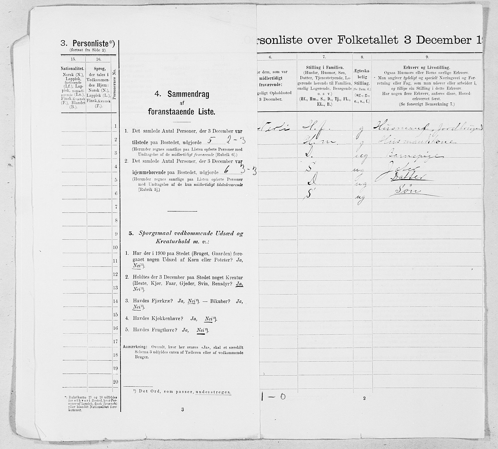 SAT, 1900 census for Hattfjelldal, 1900, p. 16