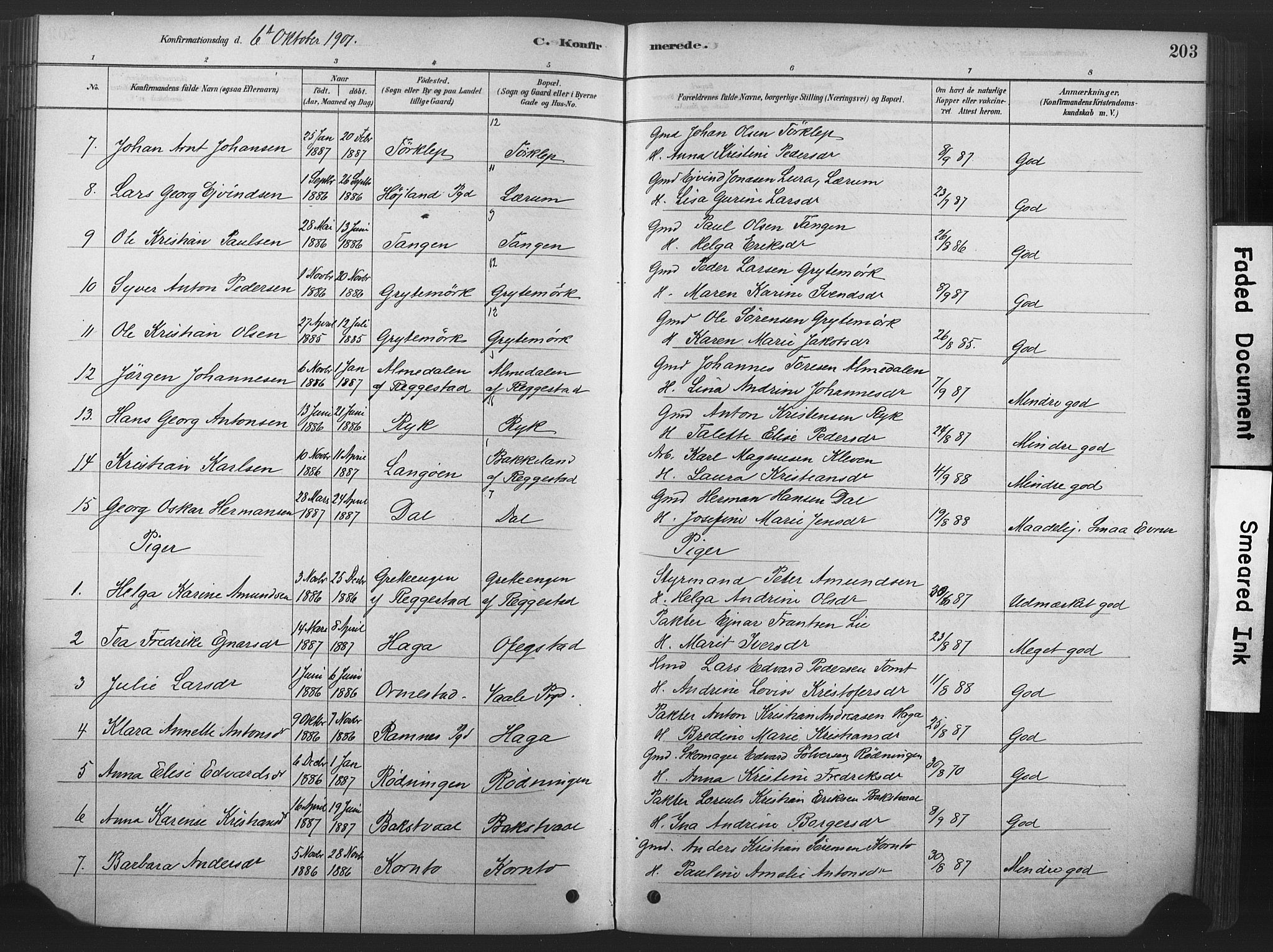 Våle kirkebøker, SAKO/A-334/F/Fa/L0011: Parish register (official) no. I 11, 1878-1906, p. 203