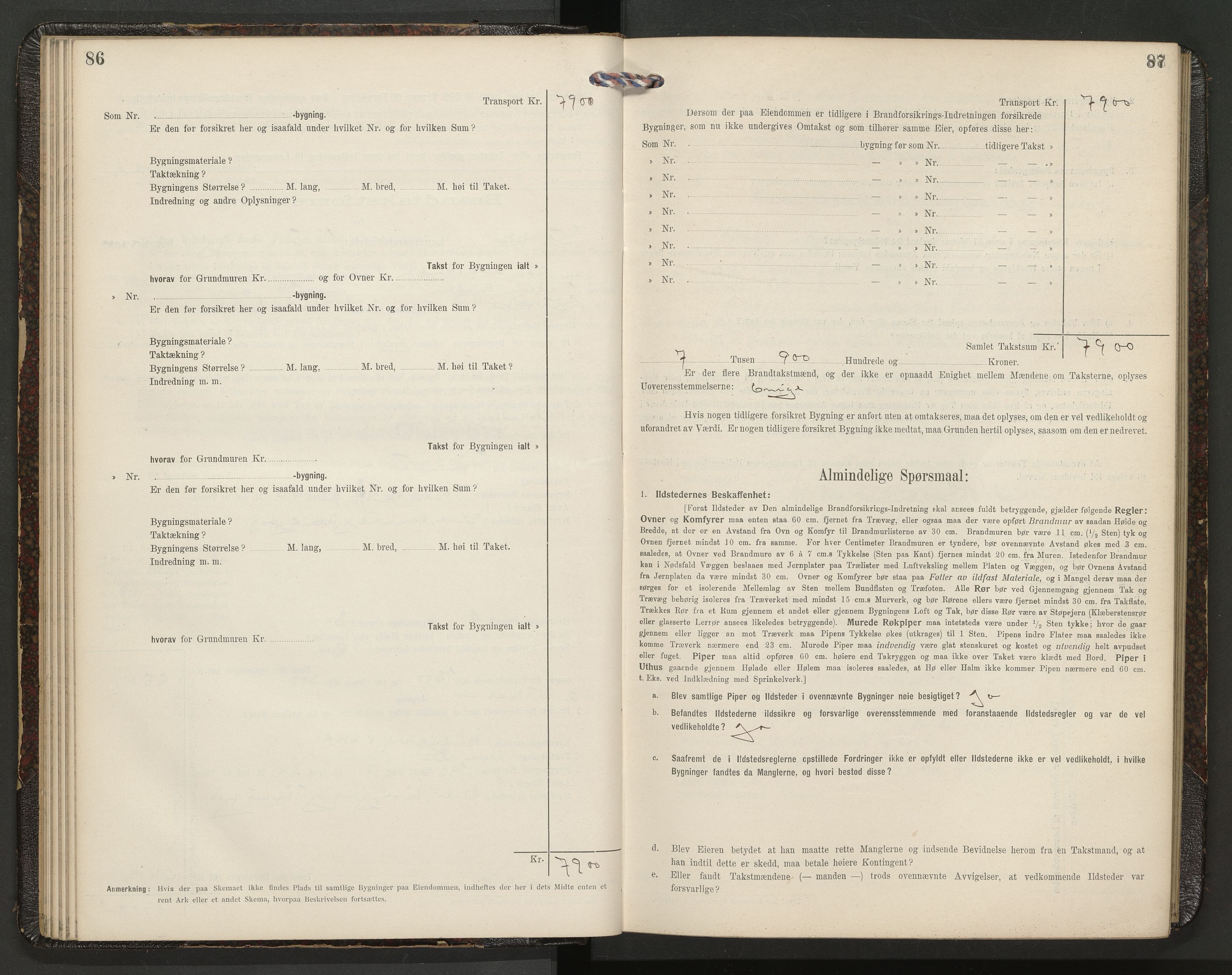 Stokke lensmannskontor, AV/SAKO-A-550/Y/Yb/Ybb/L0002: Skjematakstprotokoll, 1913-1935, p. 86-87