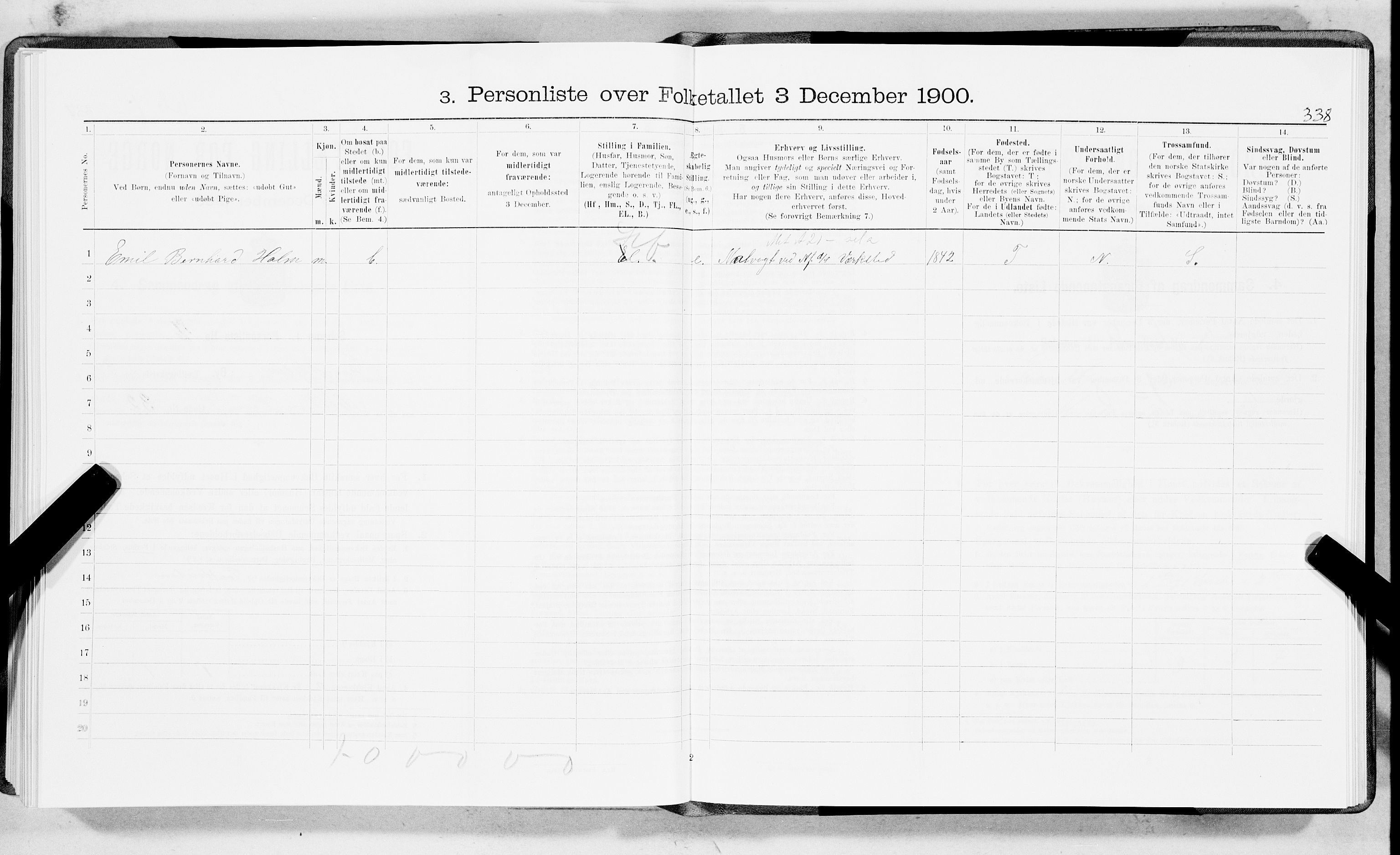 SAT, 1900 census for Trondheim, 1900, p. 5658