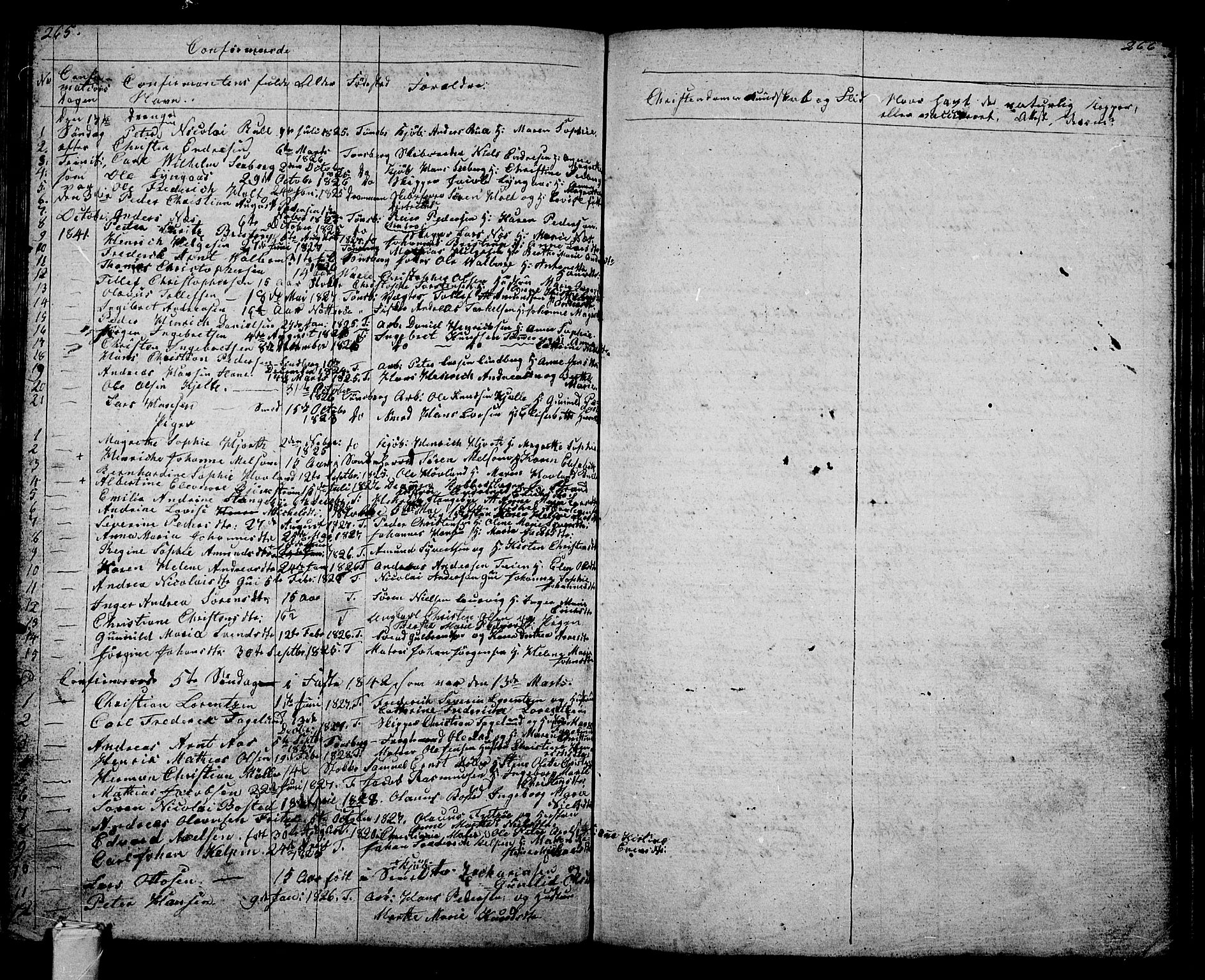 Tønsberg kirkebøker, AV/SAKO-A-330/G/Ga/L0002: Parish register (copy) no. 2, 1827-1854, p. 265-266