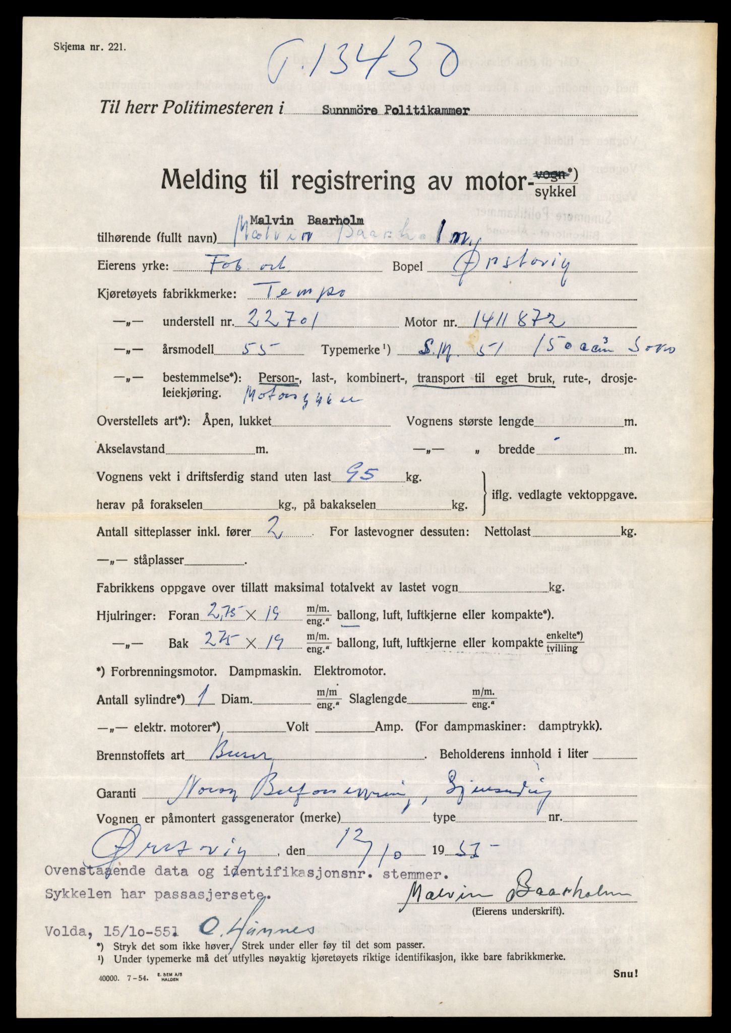 Møre og Romsdal vegkontor - Ålesund trafikkstasjon, AV/SAT-A-4099/F/Fe/L0039: Registreringskort for kjøretøy T 13361 - T 13530, 1927-1998, p. 1185