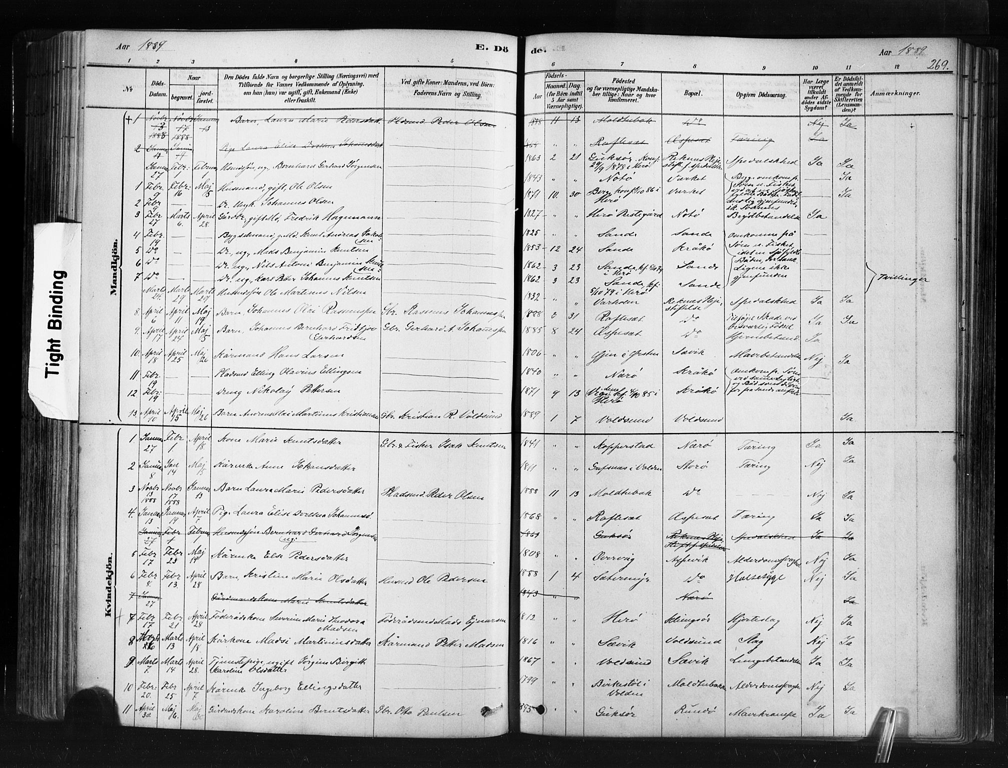 Ministerialprotokoller, klokkerbøker og fødselsregistre - Møre og Romsdal, SAT/A-1454/507/L0073: Parish register (official) no. 507A08, 1878-1904, p. 269