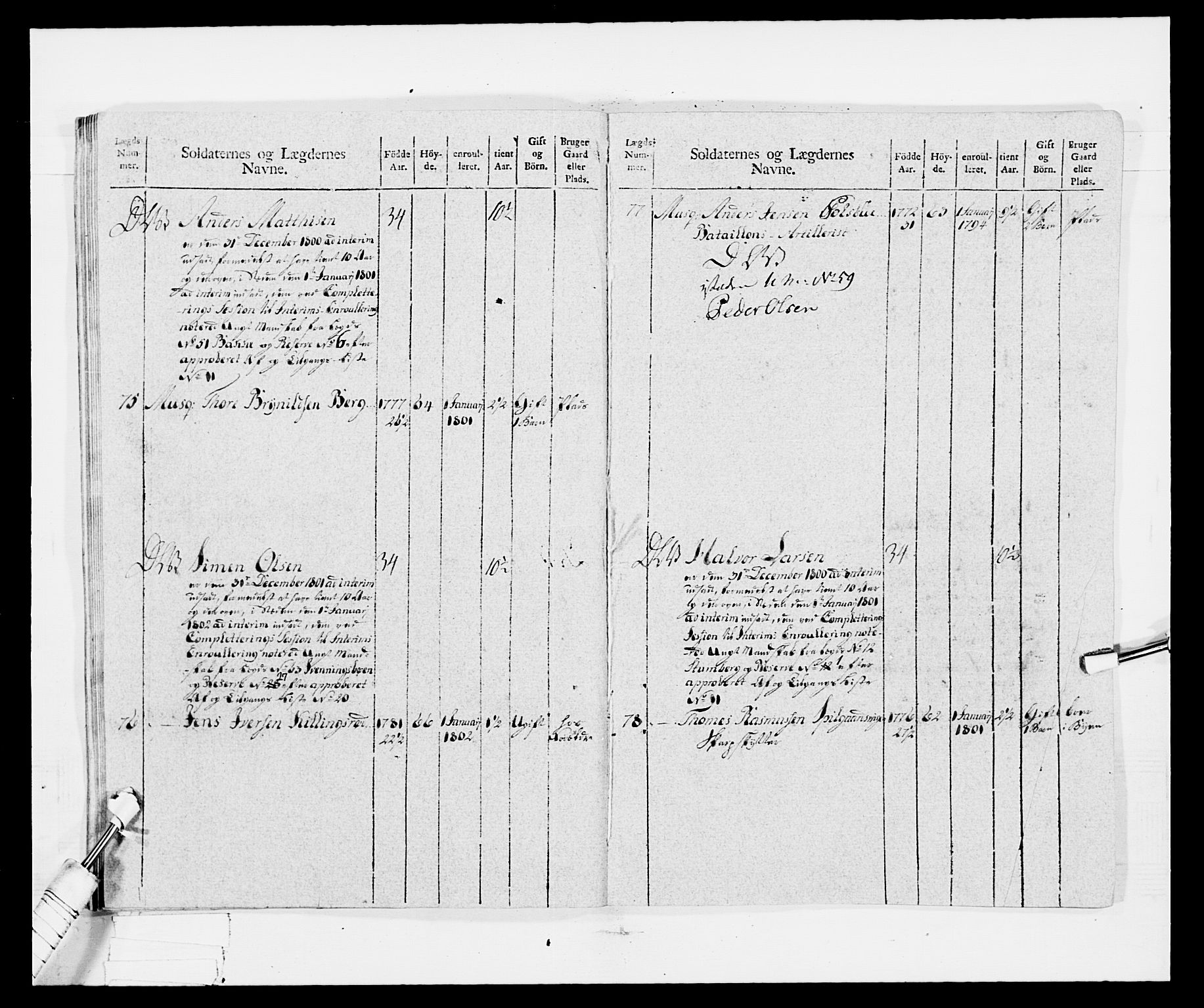 Generalitets- og kommissariatskollegiet, Det kongelige norske kommissariatskollegium, AV/RA-EA-5420/E/Eh/L0029: Sønnafjelske gevorbne infanteriregiment, 1785-1805, p. 313