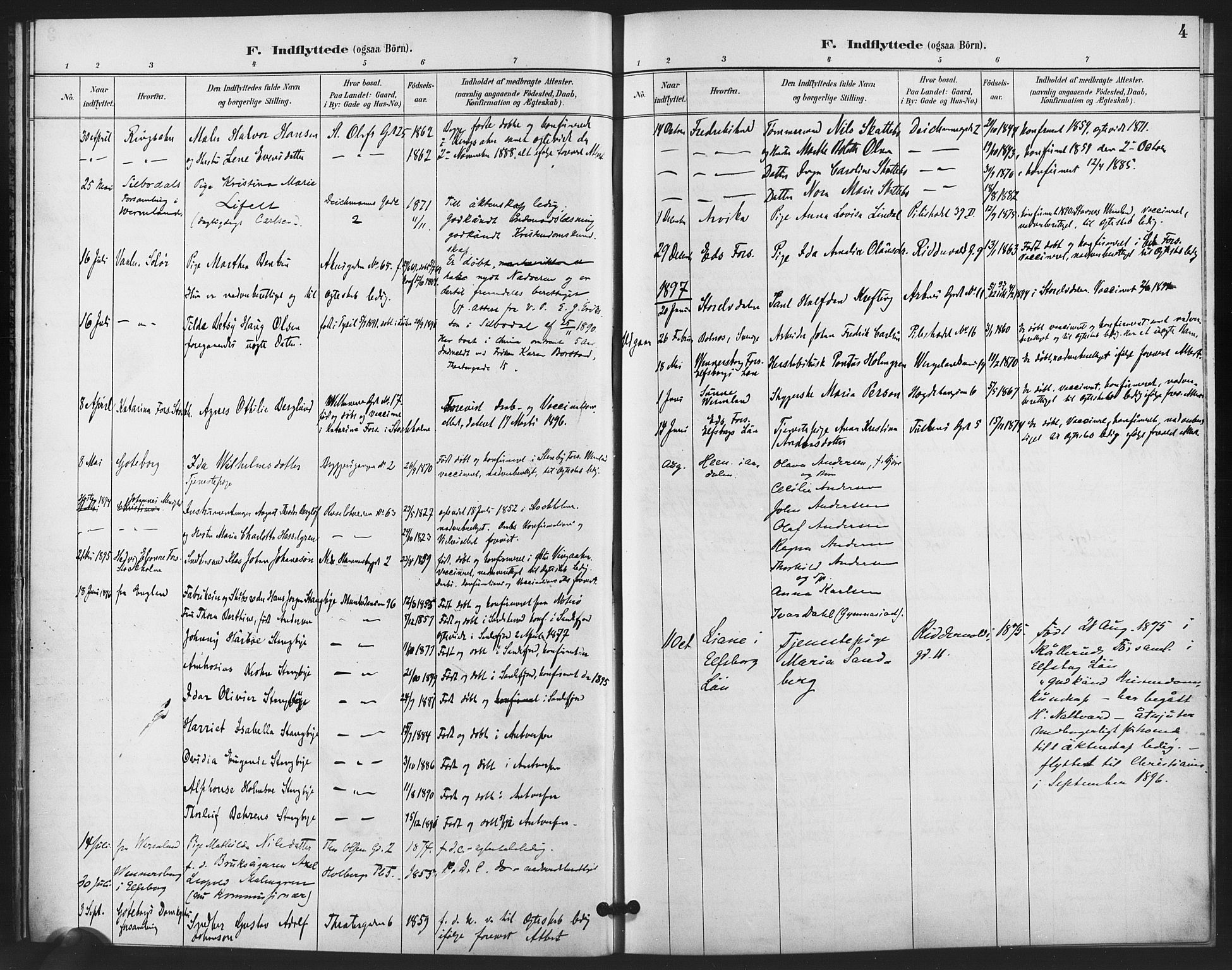 Trefoldighet prestekontor Kirkebøker, SAO/A-10882/F/Fe/L0002: Parish register (official) no. V 2, 1888-1919, p. 4