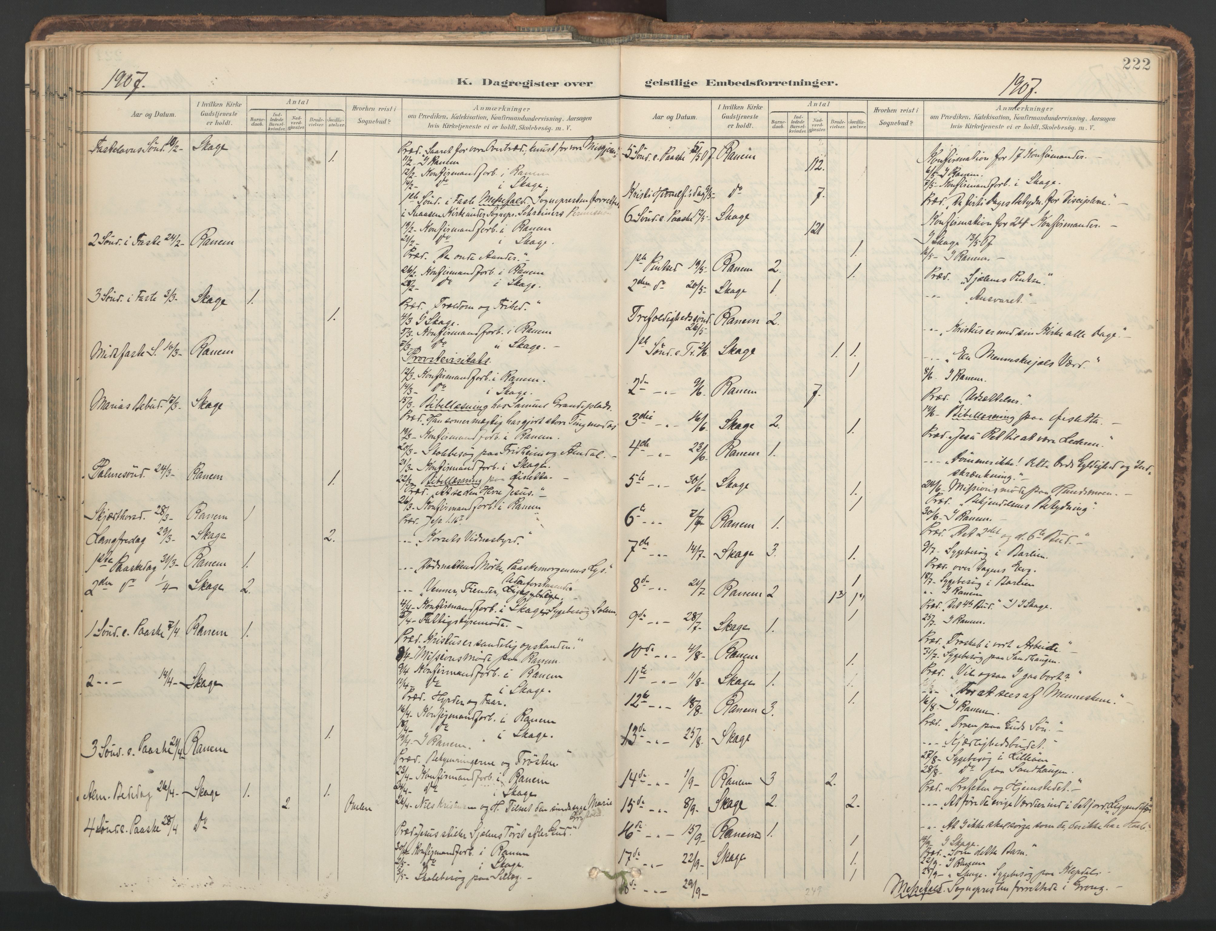 Ministerialprotokoller, klokkerbøker og fødselsregistre - Nord-Trøndelag, SAT/A-1458/764/L0556: Parish register (official) no. 764A11, 1897-1924, p. 222
