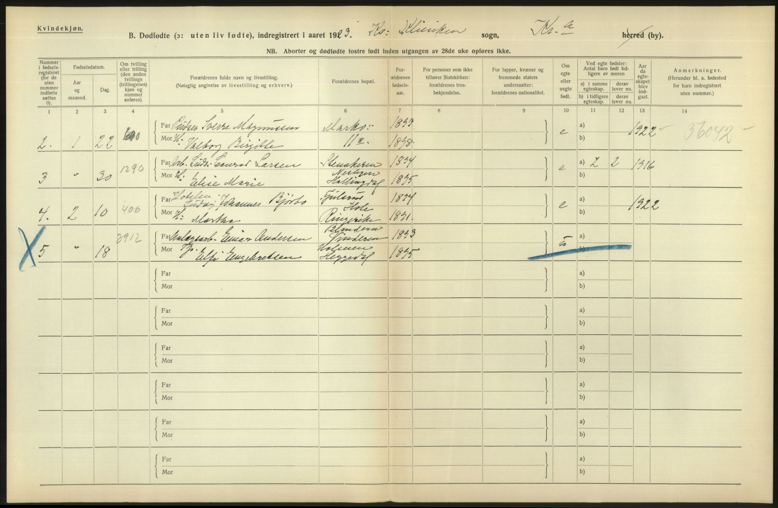 Statistisk sentralbyrå, Sosiodemografiske emner, Befolkning, AV/RA-S-2228/D/Df/Dfc/Dfcc/L0010: Kristiania: Døde, dødfødte, 1923, p. 90