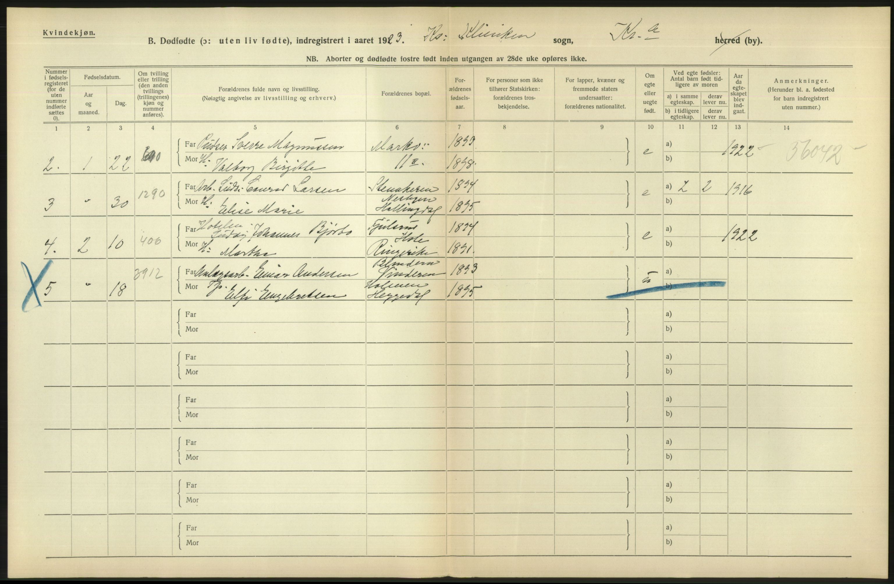 Statistisk sentralbyrå, Sosiodemografiske emner, Befolkning, AV/RA-S-2228/D/Df/Dfc/Dfcc/L0010: Kristiania: Døde, dødfødte, 1923, p. 90