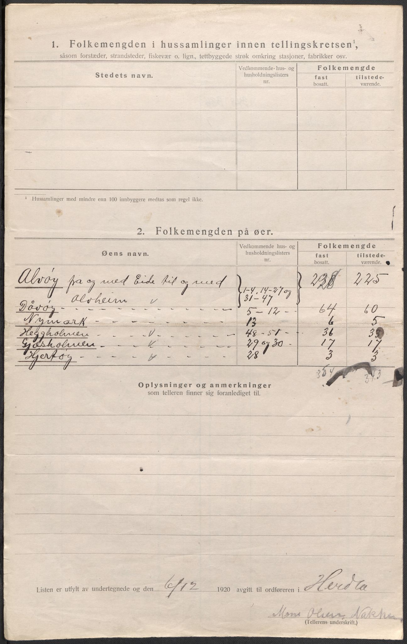 SAB, 1920 census for Herdla, 1920, p. 44