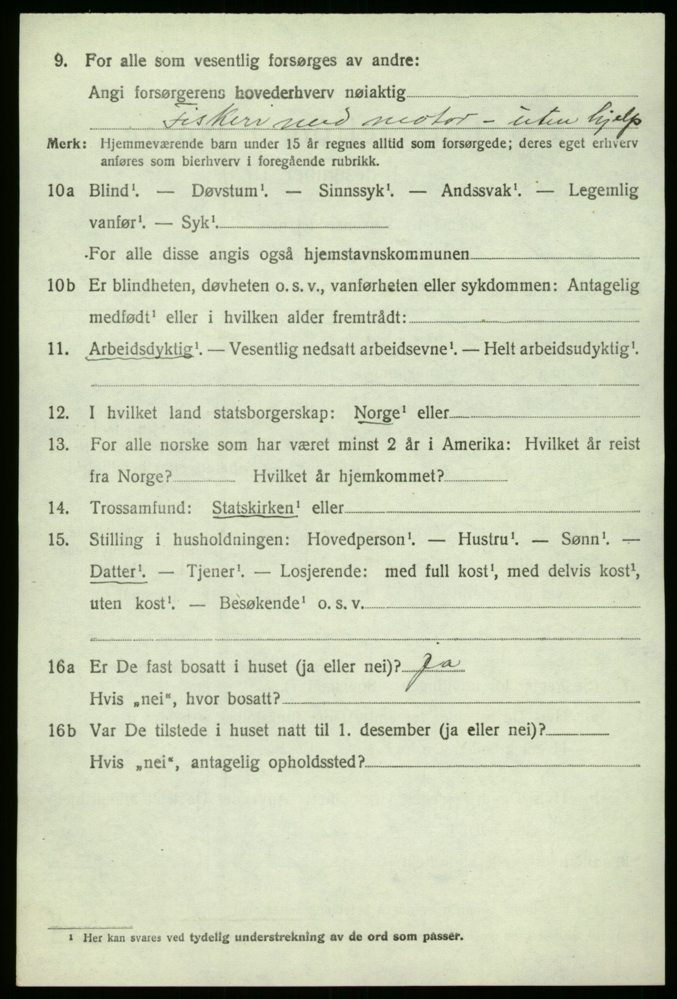 SAB, 1920 census for Hyllestad, 1920, p. 2679