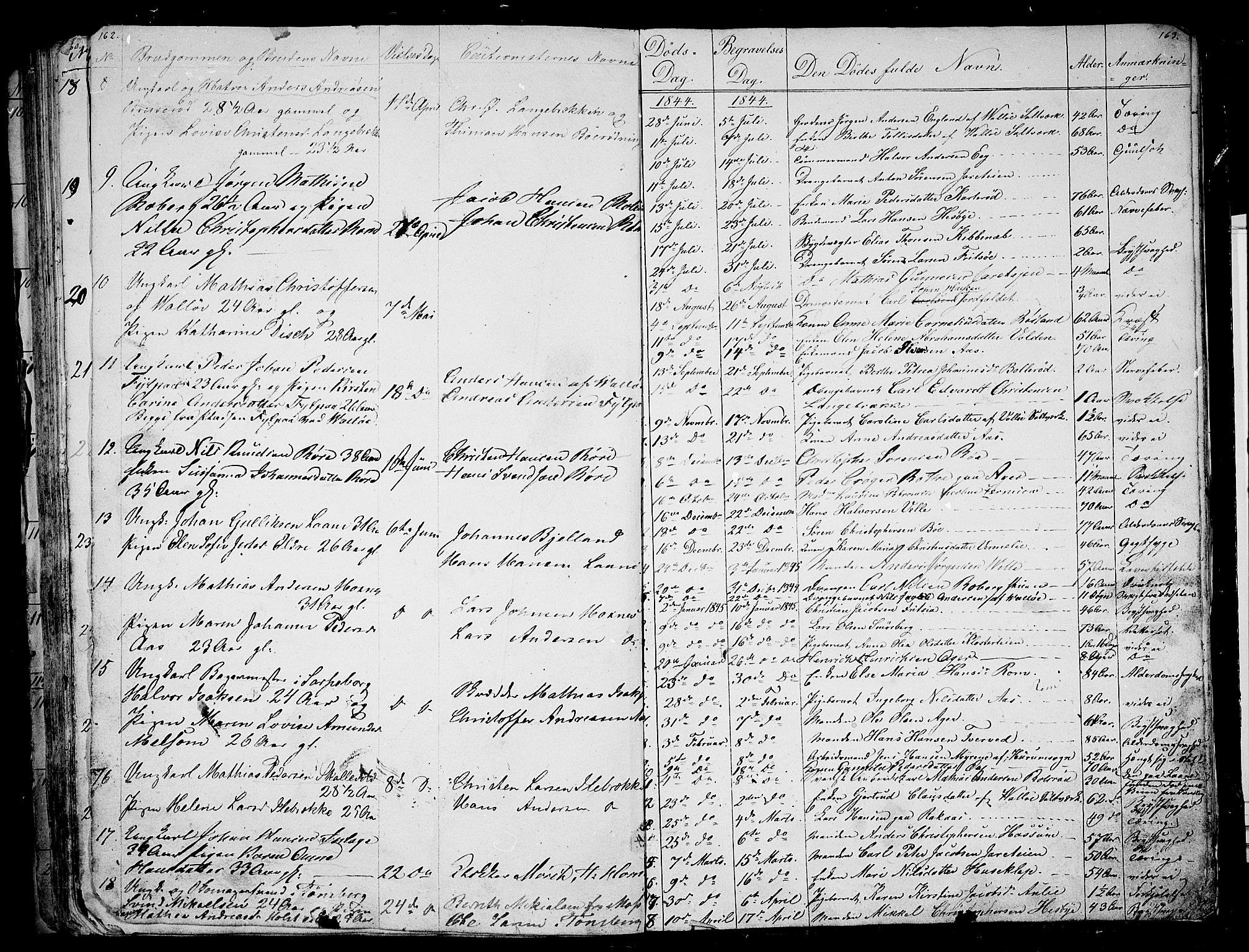 Sem kirkebøker, SAKO/A-5/G/Ga/L0003: Parish register (copy) no. I 3, 1844-1855, p. 162-163