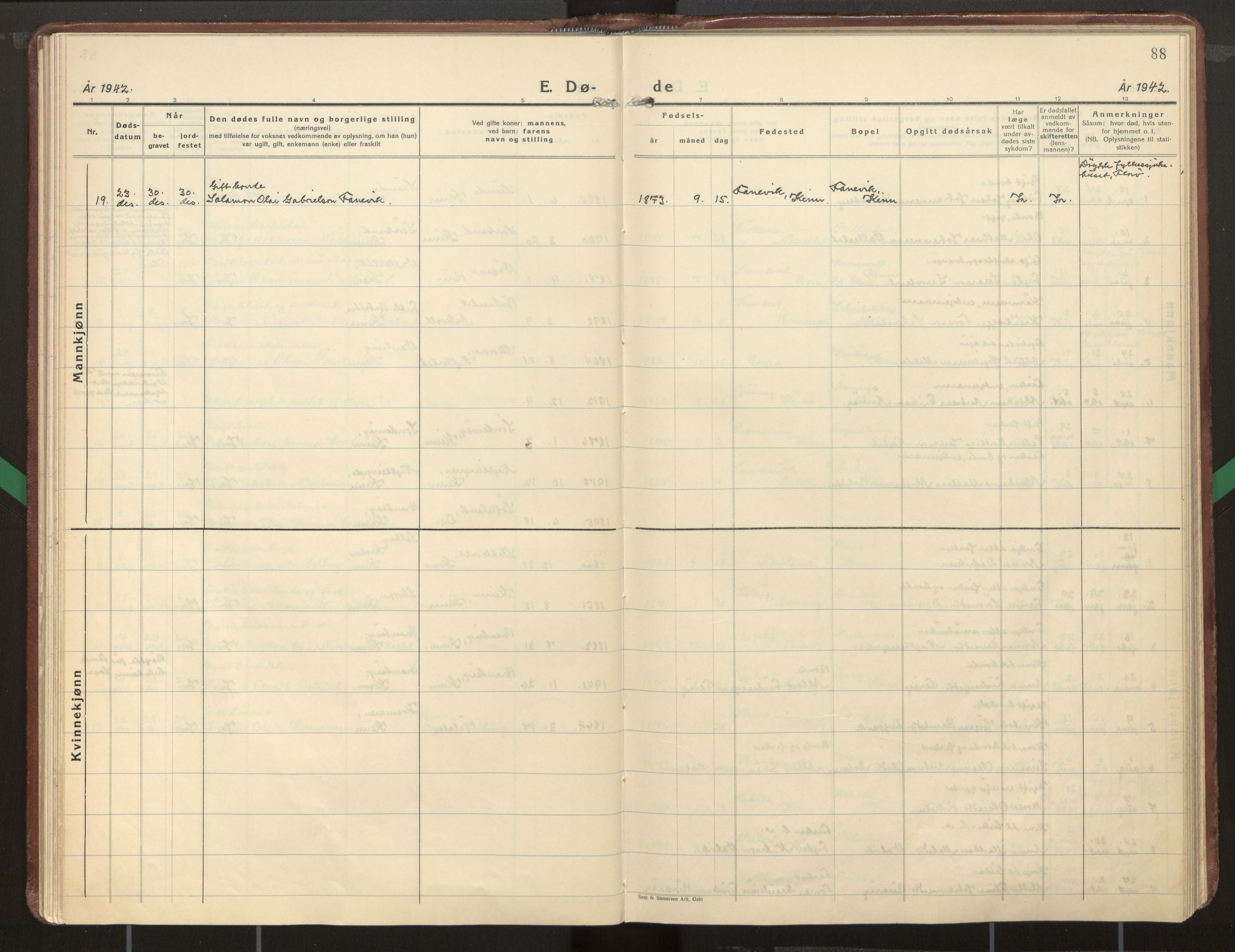 Kinn sokneprestembete, AV/SAB-A-80801/H/Haa/Haab/L0012: Parish register (official) no. B 12, 1937-1968, p. 88