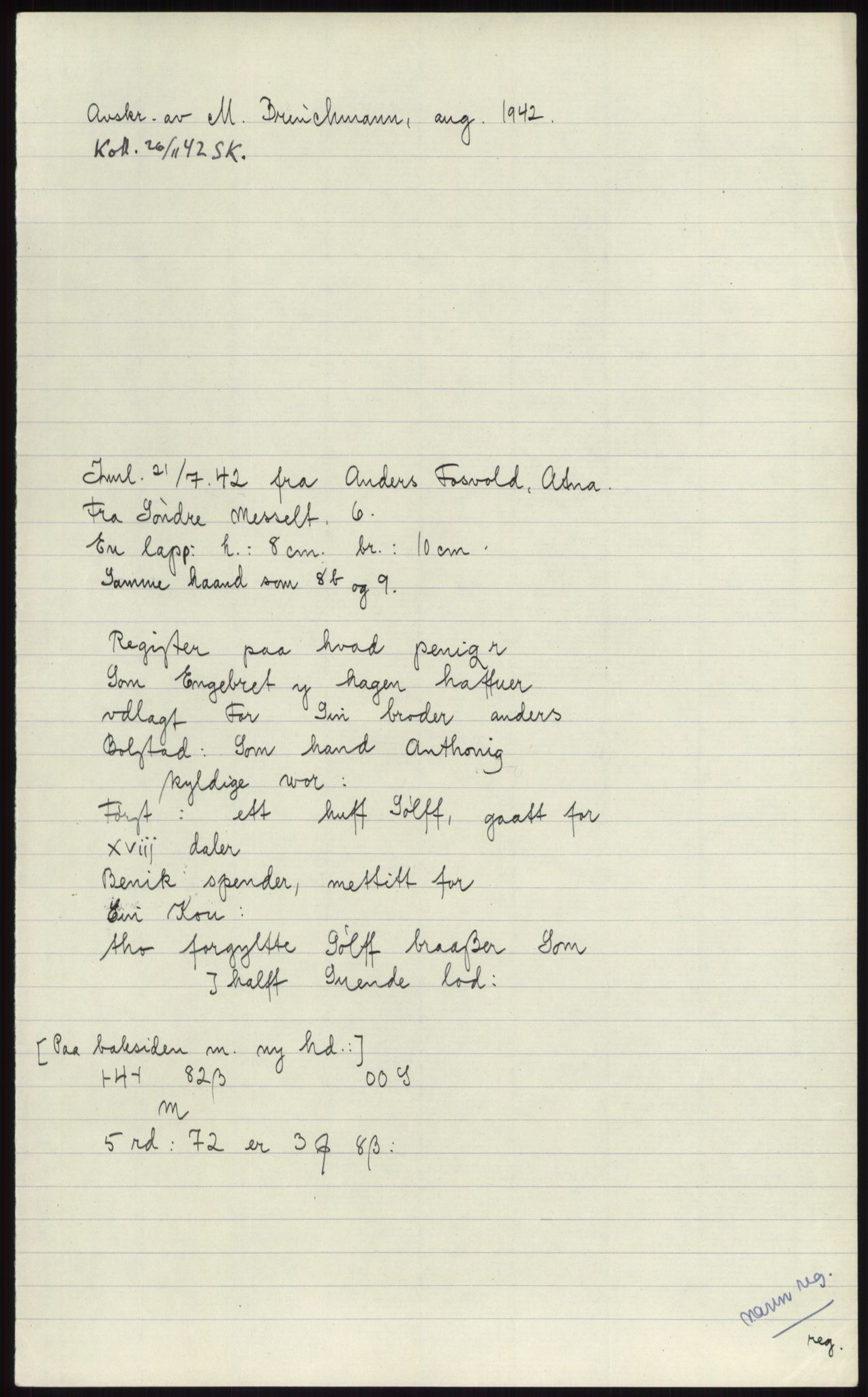 Samlinger til kildeutgivelse, Diplomavskriftsamlingen, AV/RA-EA-4053/H/Ha, p. 1662