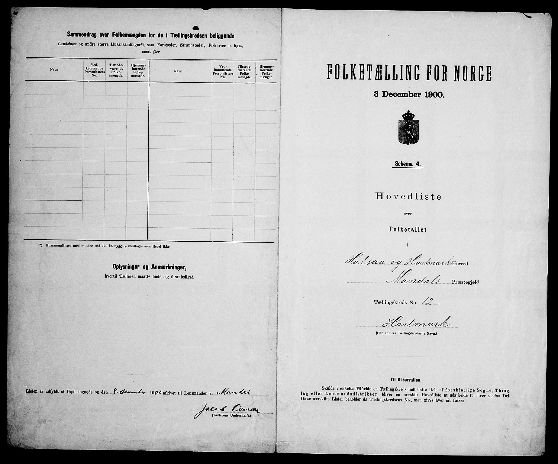 SAK, 1900 census for Halse og Harkmark, 1900, p. 39