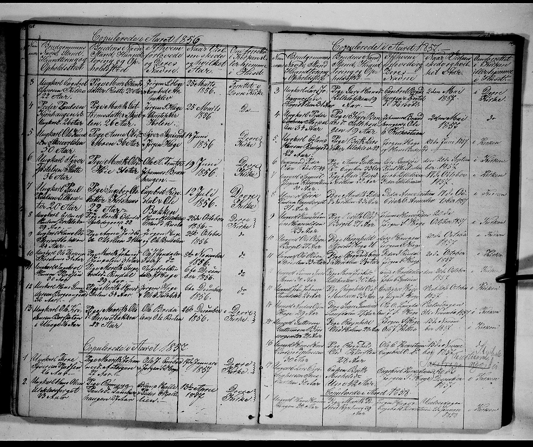 Lesja prestekontor, SAH/PREST-068/H/Ha/Hab/L0003: Parish register (copy) no. 3, 1842-1862, p. 168-169
