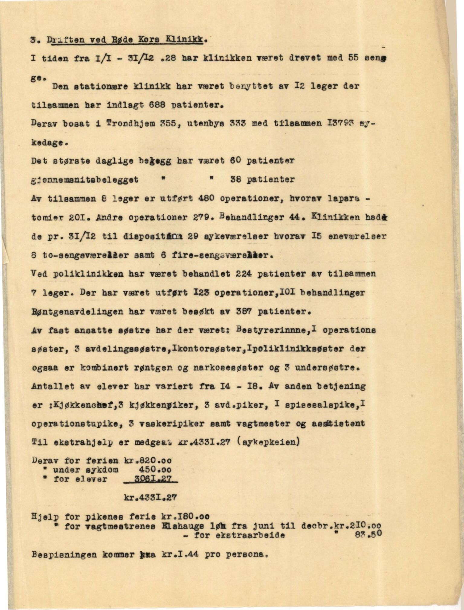 Trondheim Røde Kors, TRKO/PA-1204/F/Fa/L0002/0003: Årsberetninger 1905-1939, TRK / Årsberetning for 1928, 1929