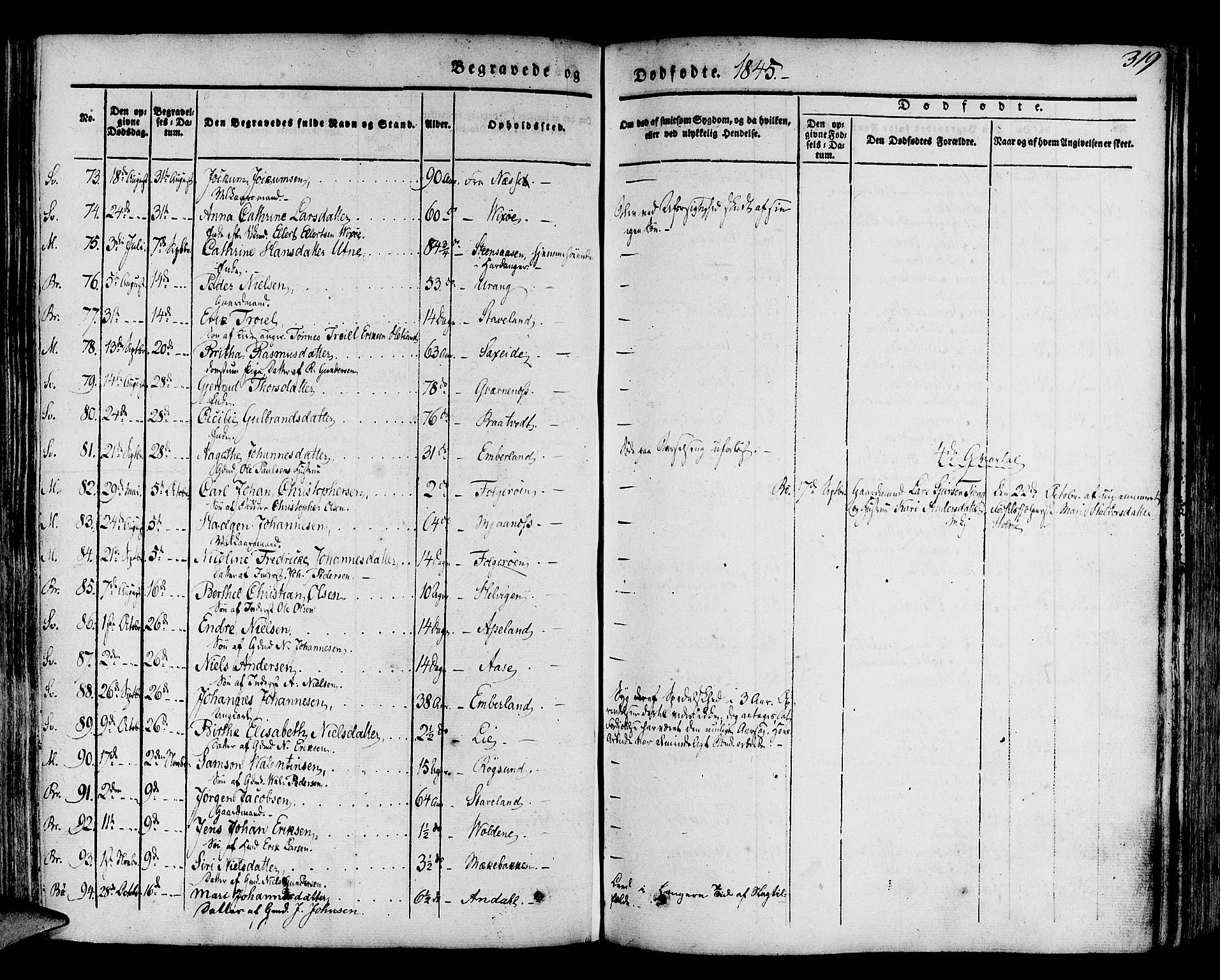 Finnås sokneprestembete, SAB/A-99925/H/Ha/Haa/Haaa/L0006: Parish register (official) no. A 6, 1836-1850, p. 319