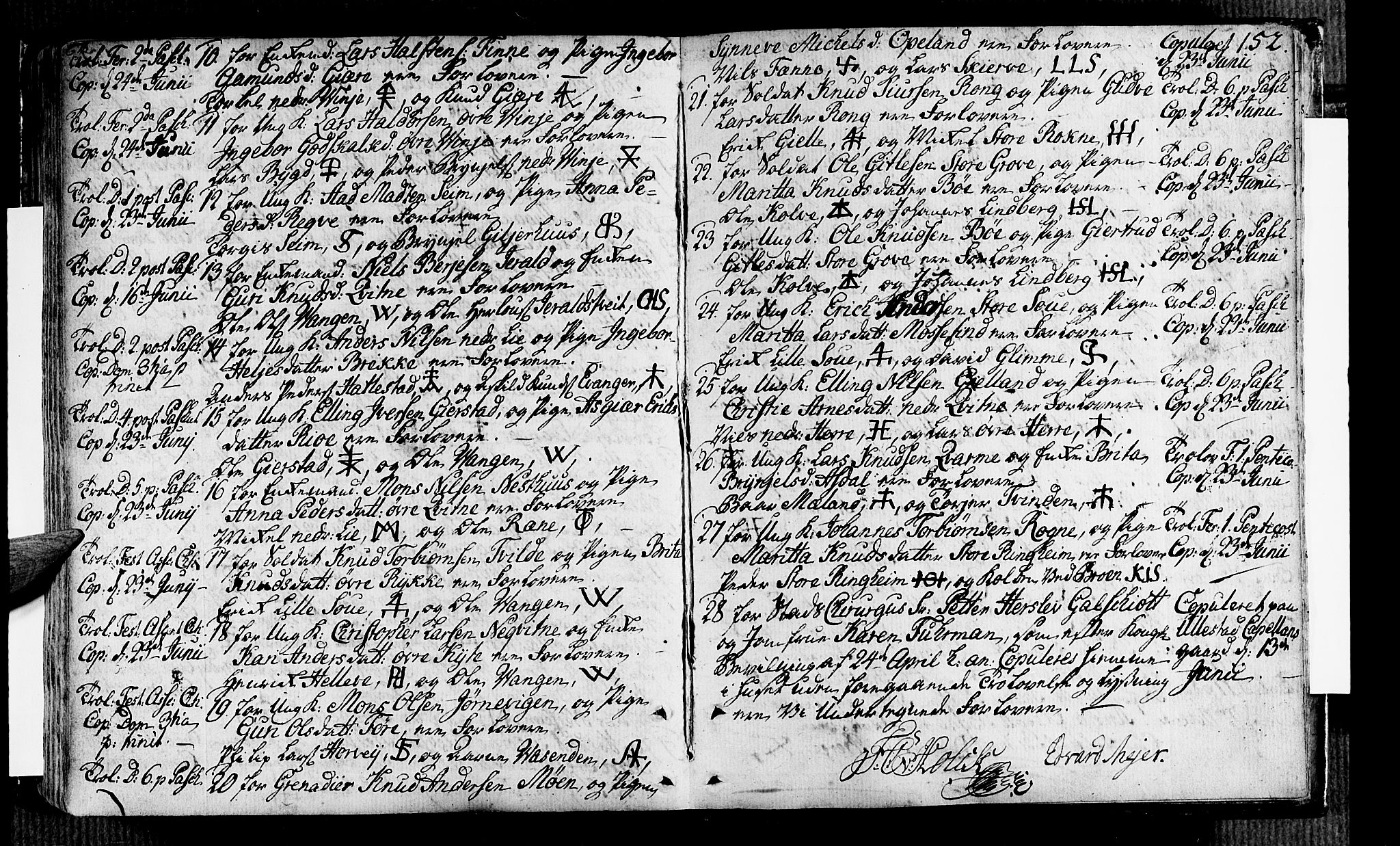 Voss sokneprestembete, AV/SAB-A-79001/H/Haa: Parish register (official) no. A 7, 1731-1773, p. 152