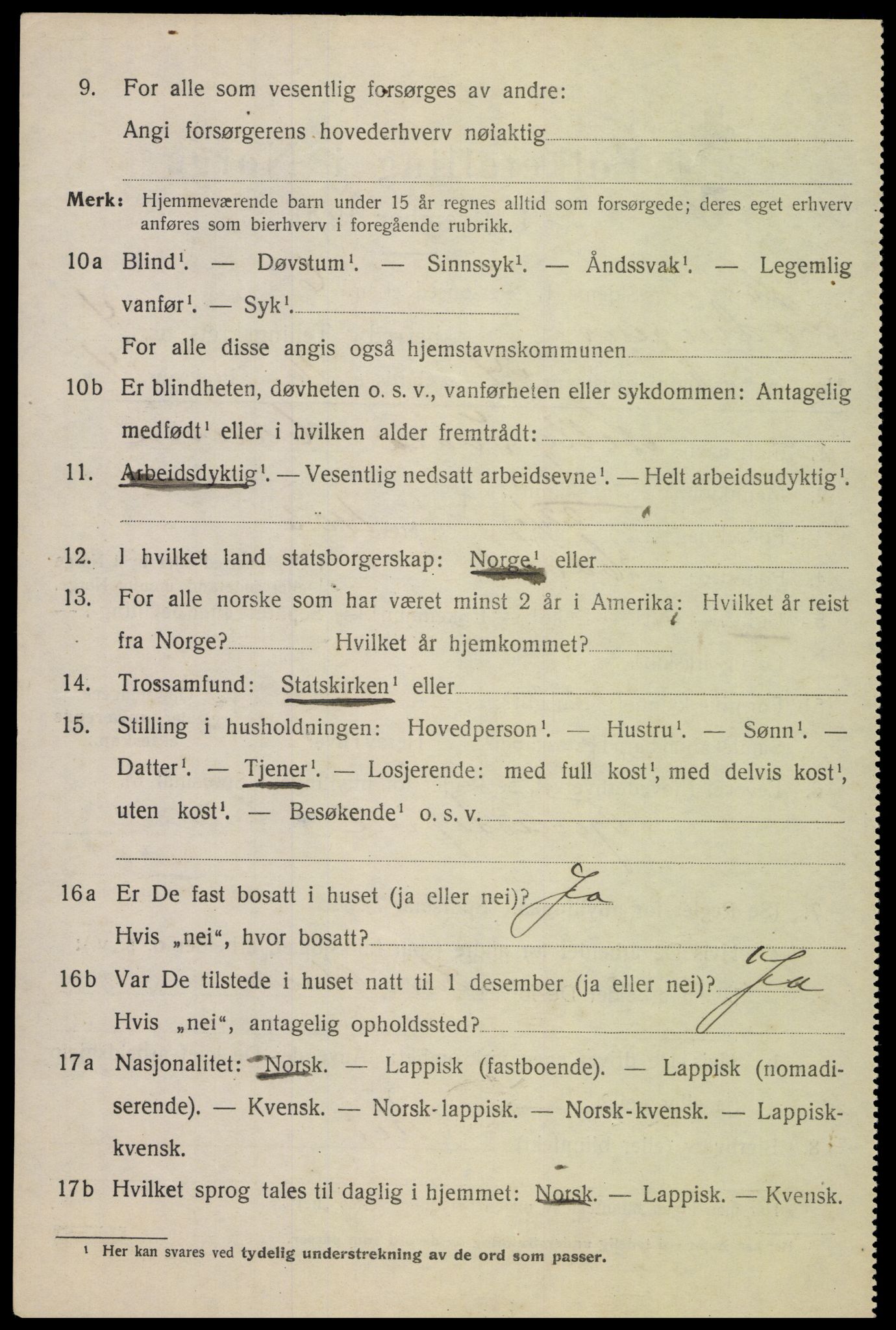 SAT, 1920 census for Lødingen, 1920, p. 3092